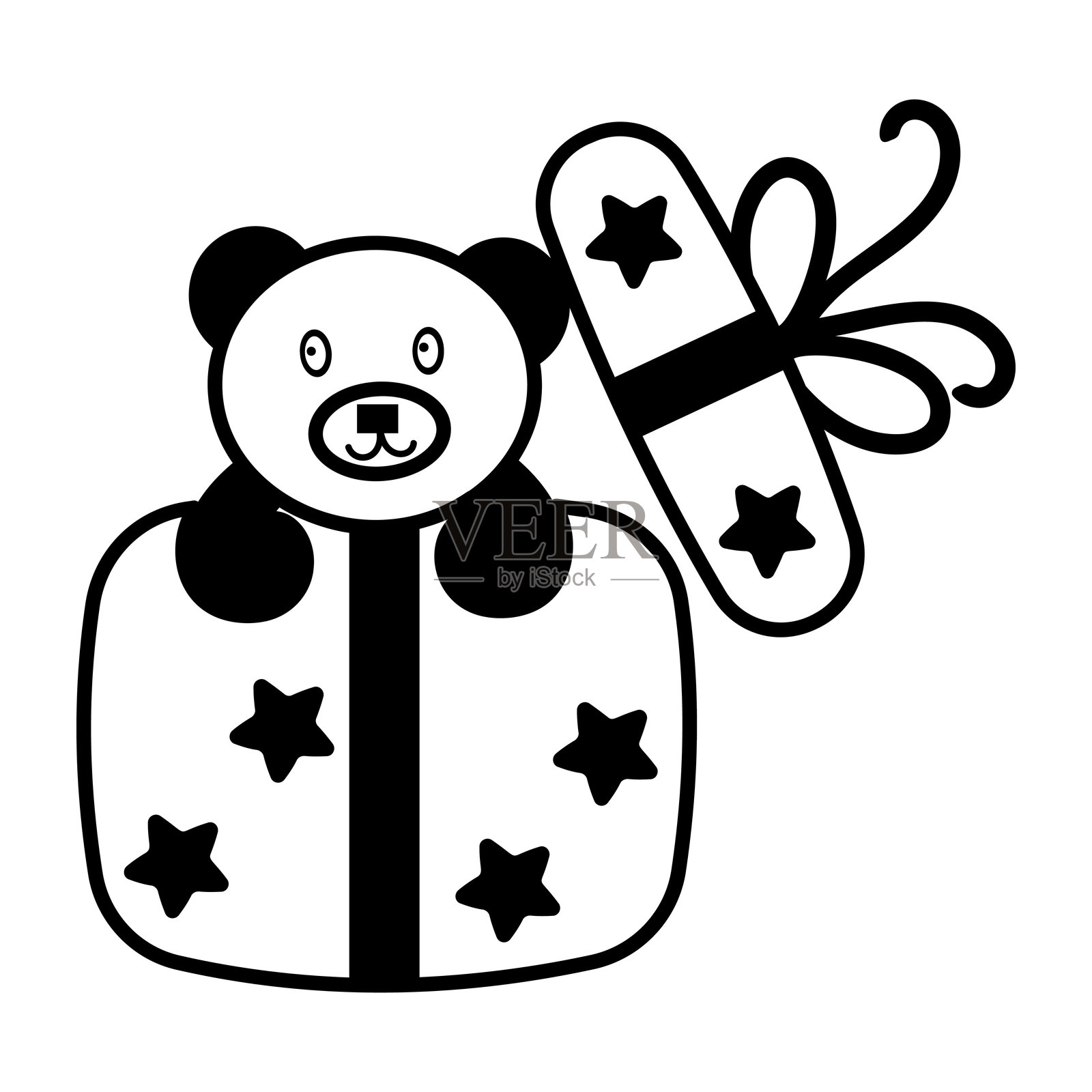 泰迪的礼物插画图片素材