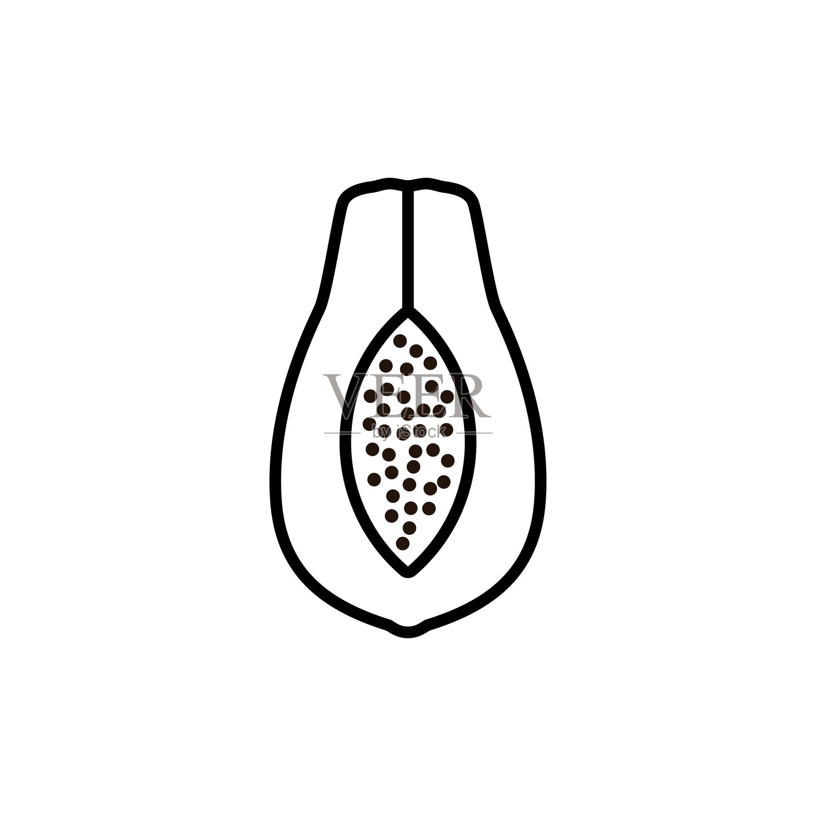 木瓜矢量图标插画图片素材