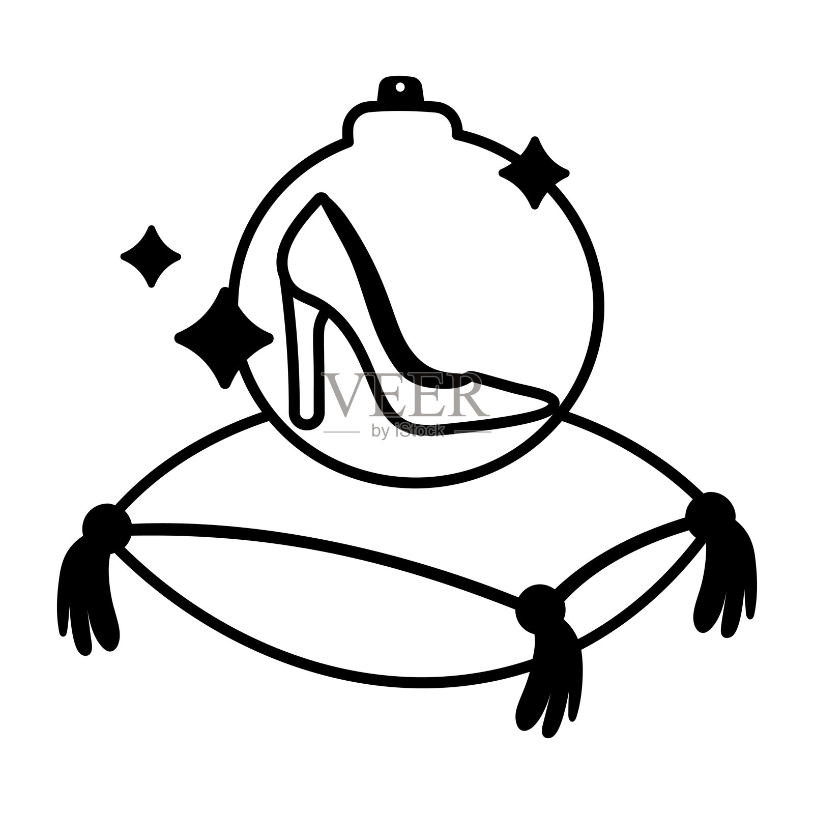 芭比娃娃鞋插画图片素材