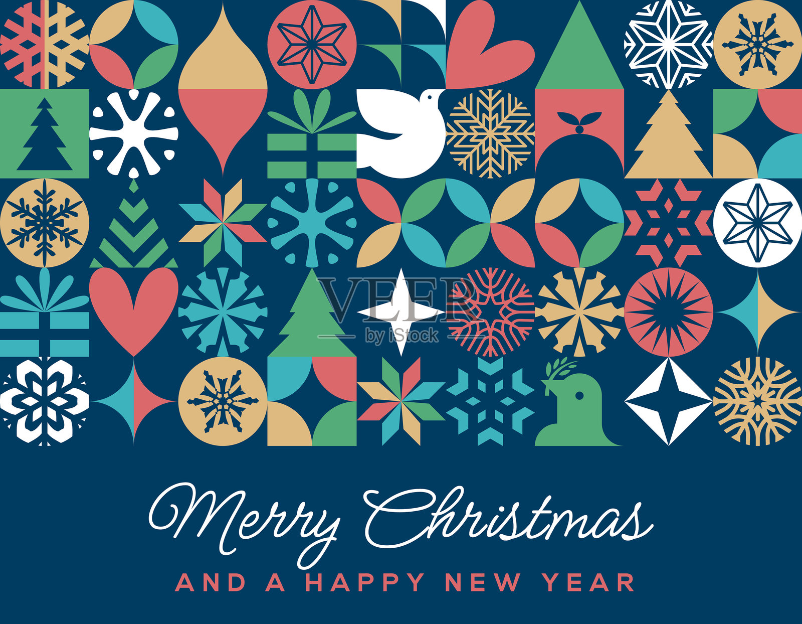 圣诞象征图案壁纸卡片设计插画图片素材