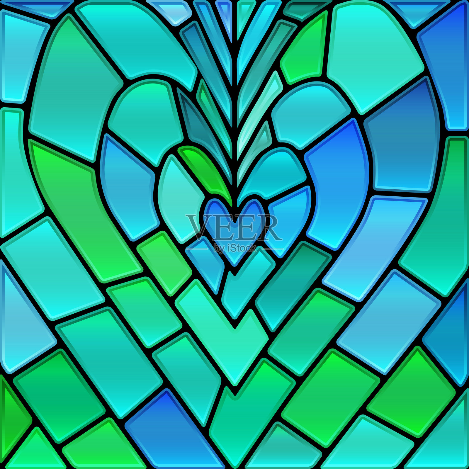 抽象矢量彩色玻璃马赛克背景插画图片素材