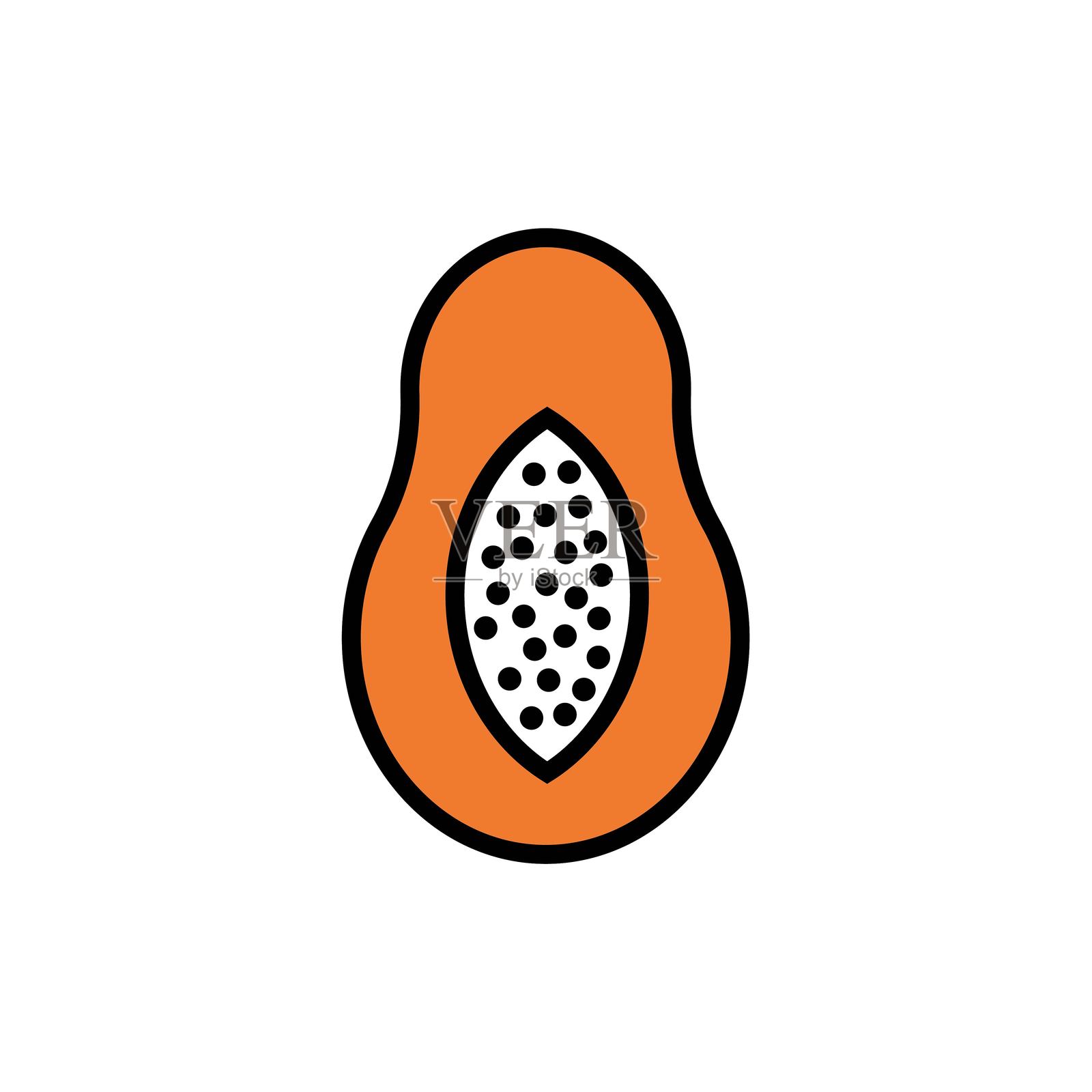 木瓜矢量图标插画图片素材