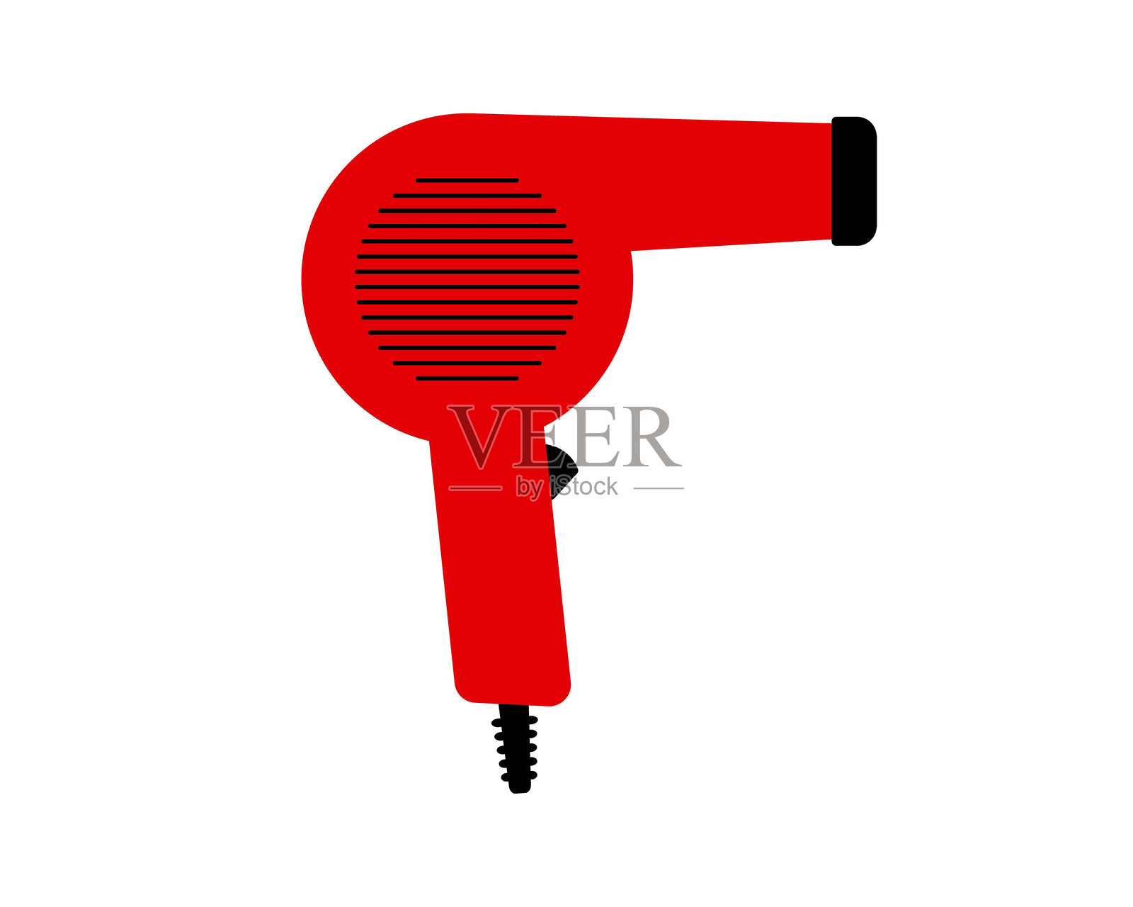 电吹风线Icon时尚发型师的吹风机和电吹风吹干。理发师造型器具。矢量卡通插图插画图片素材