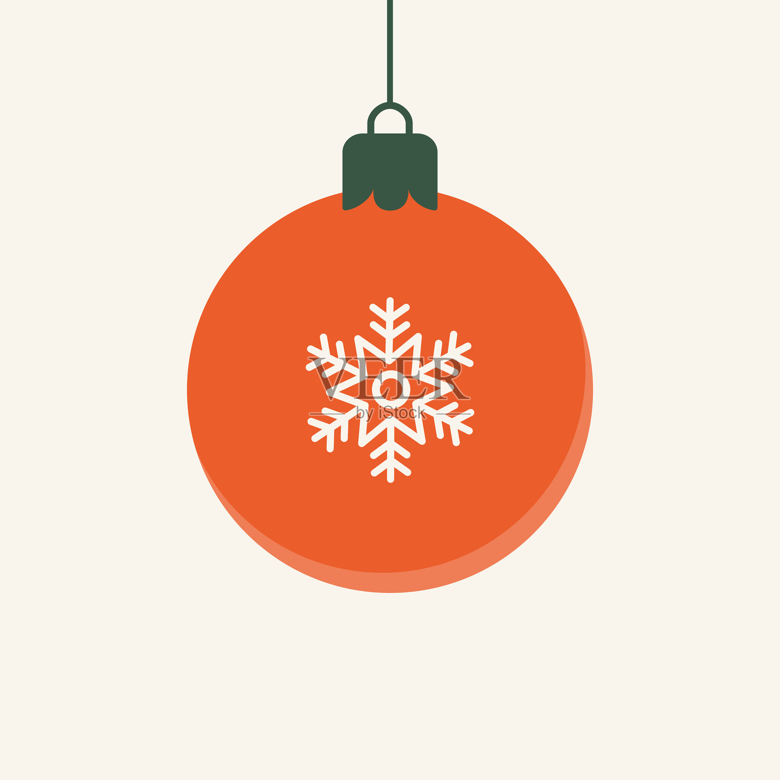圣诞球装饰与雪花设计的橙色小玩意插画图片素材