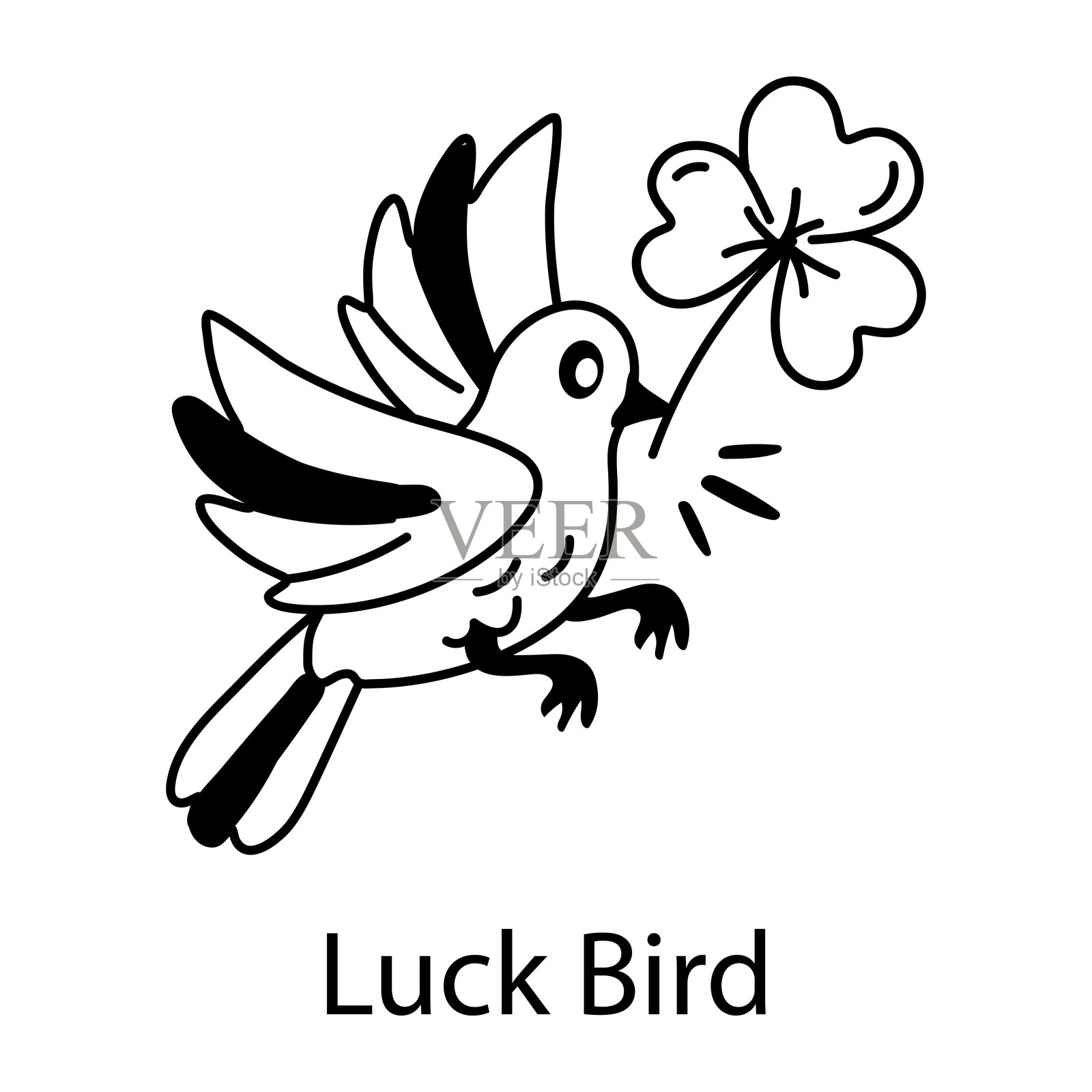 幸运的鸟插画图片素材