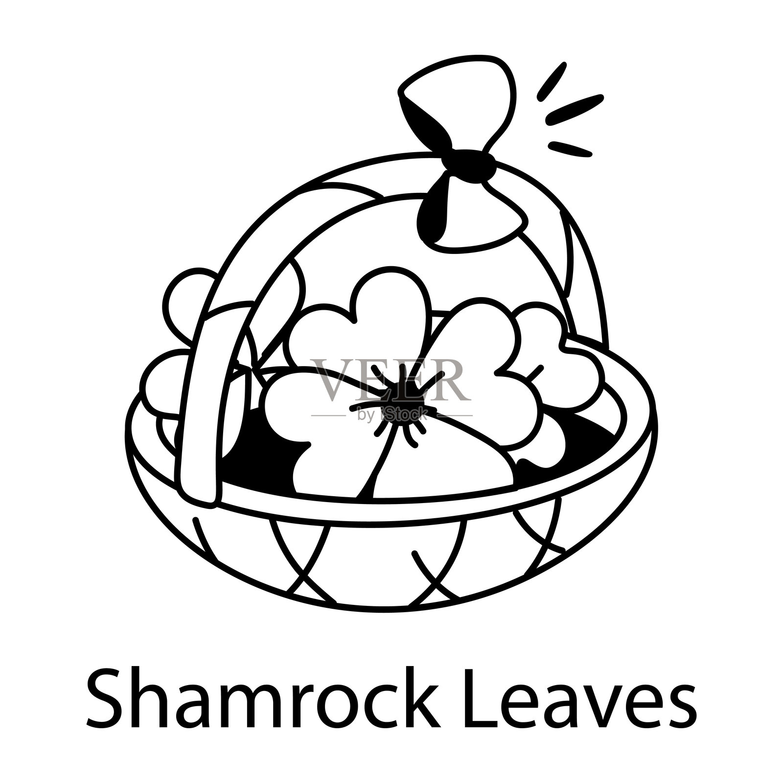 白花酢浆草的叶子插画图片素材