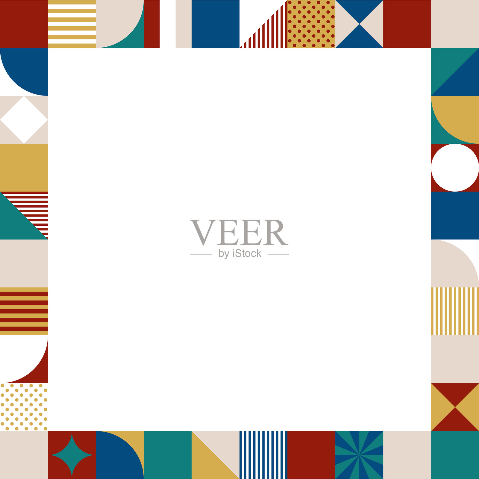 可爱和丰富多彩的几何图案背景插图插画图片素材