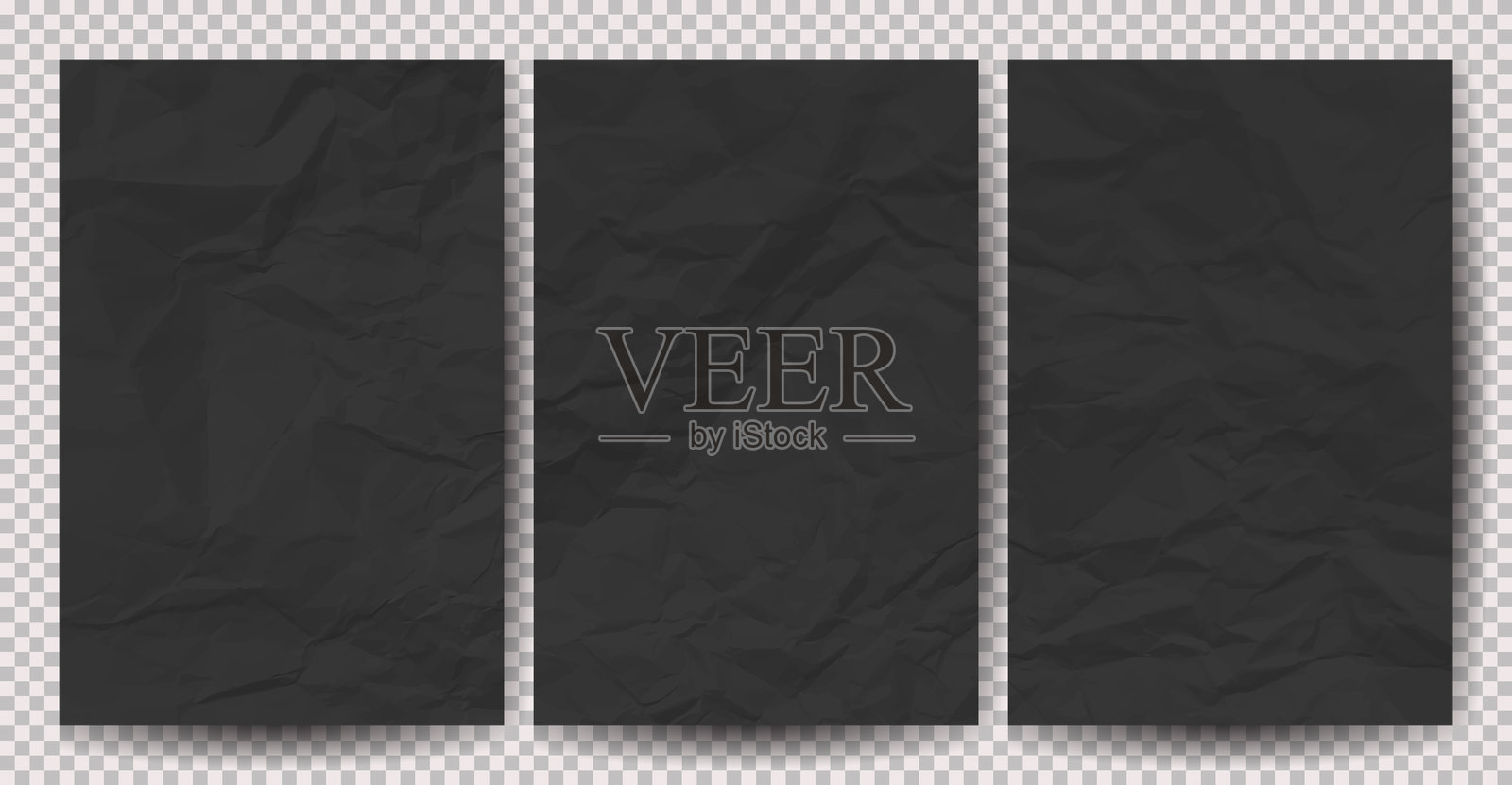 一套干净的黑色皱纸插画图片素材