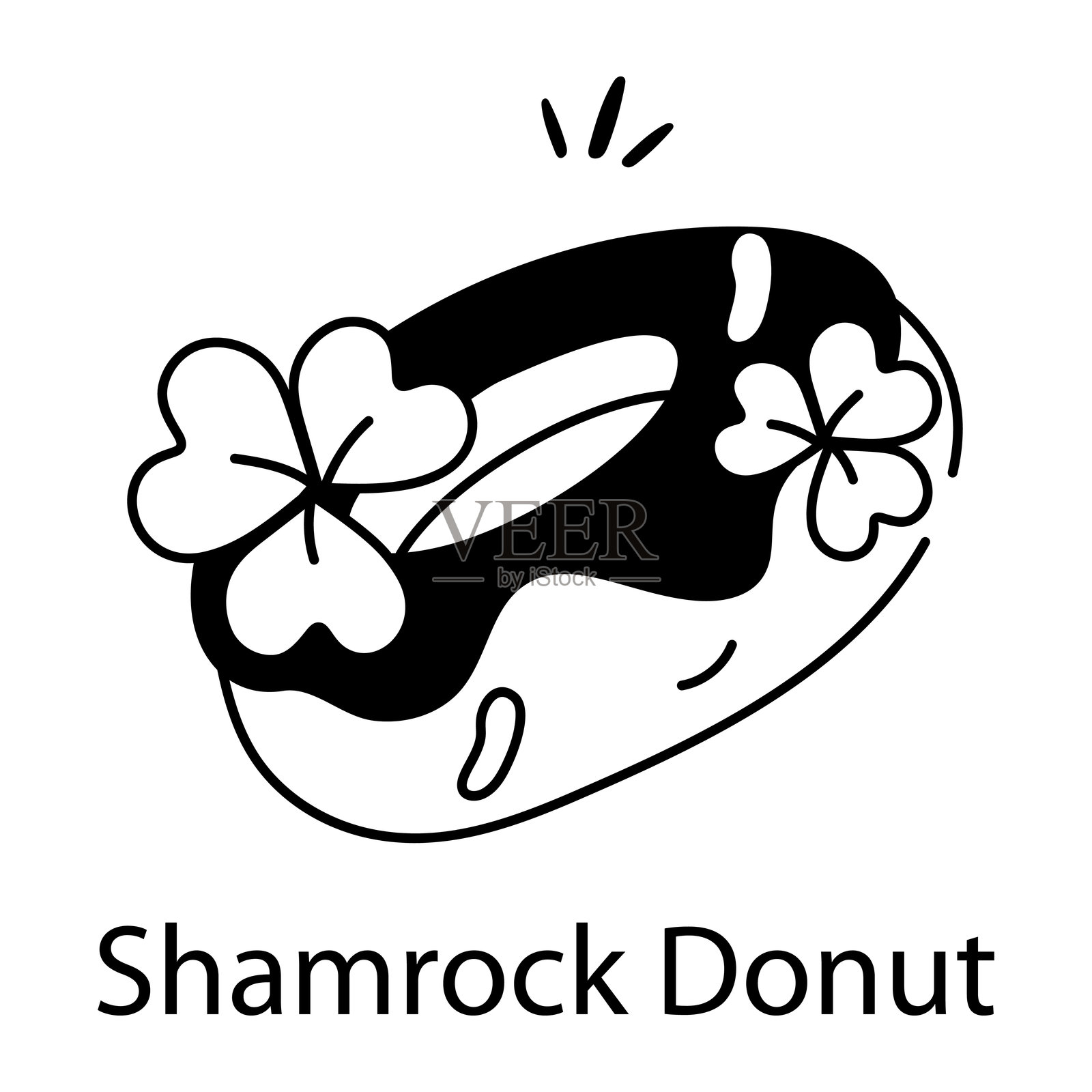 三叶草甜甜圈插画图片素材