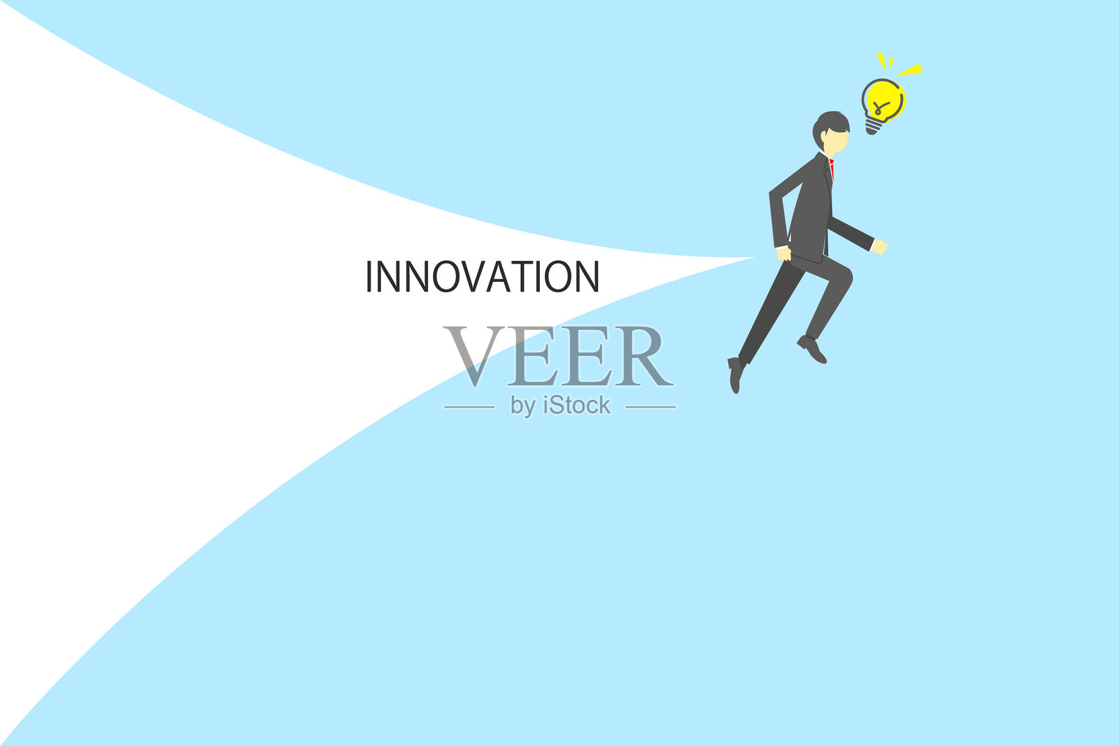 商人跳跃和打破新的领域插画图片素材