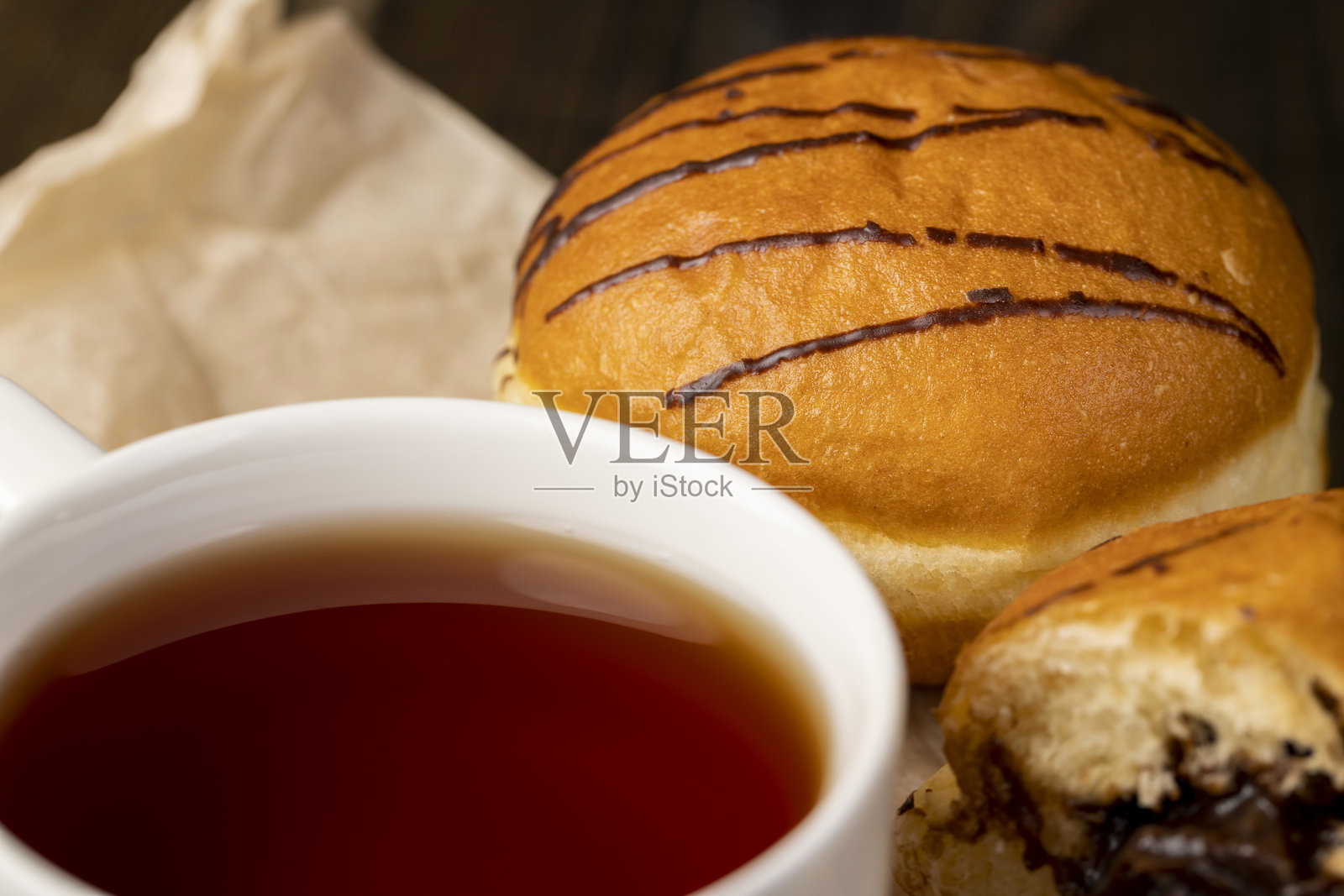 茶点甜点，软巧克力馅照片摄影图片