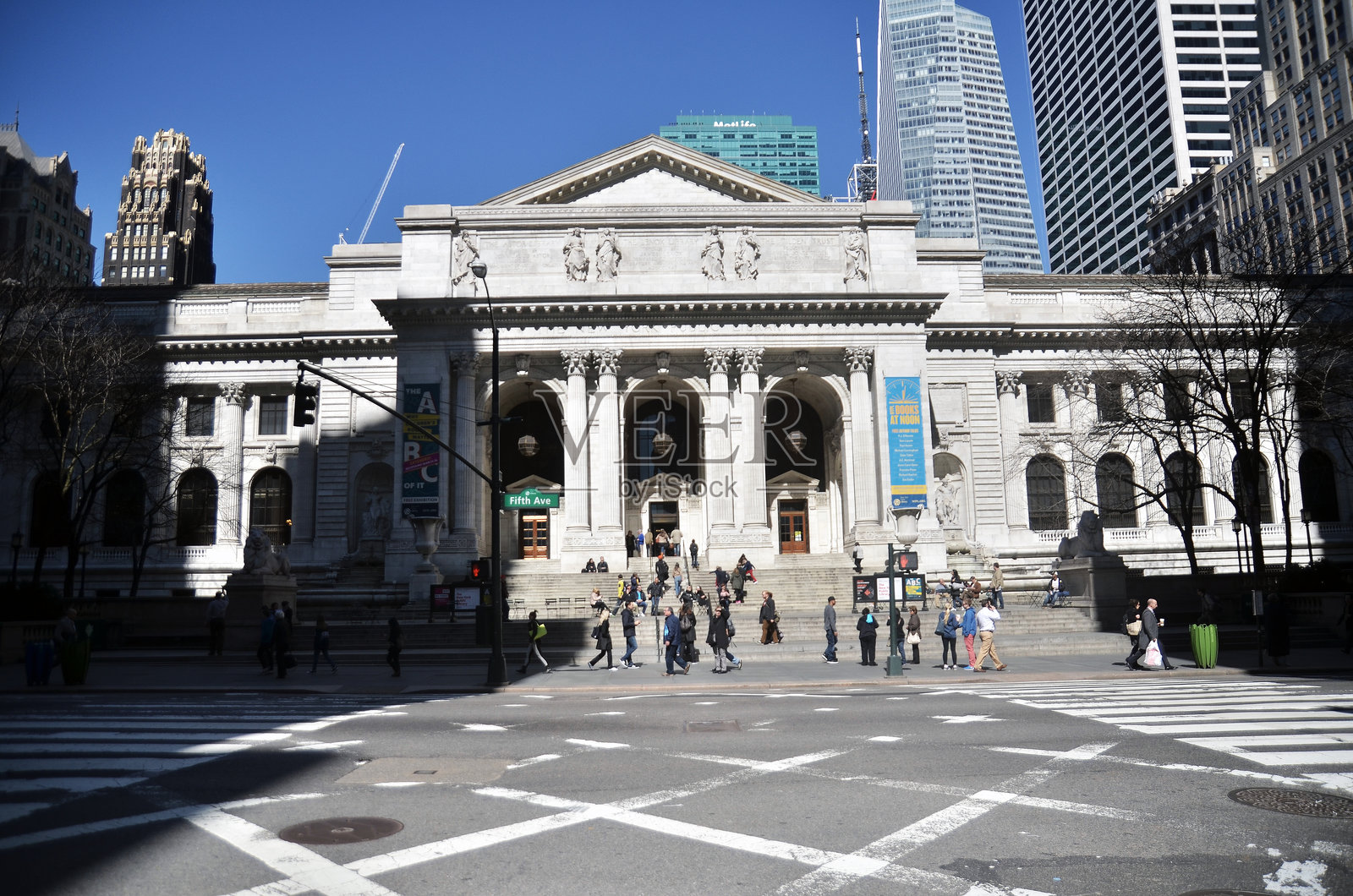 纽约公共图书馆。2014年4月10日，美国纽约照片摄影图片