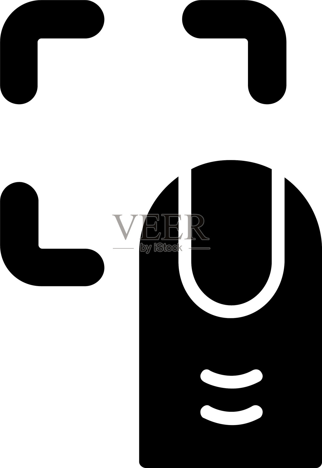 触摸Id字形图标插画图片素材