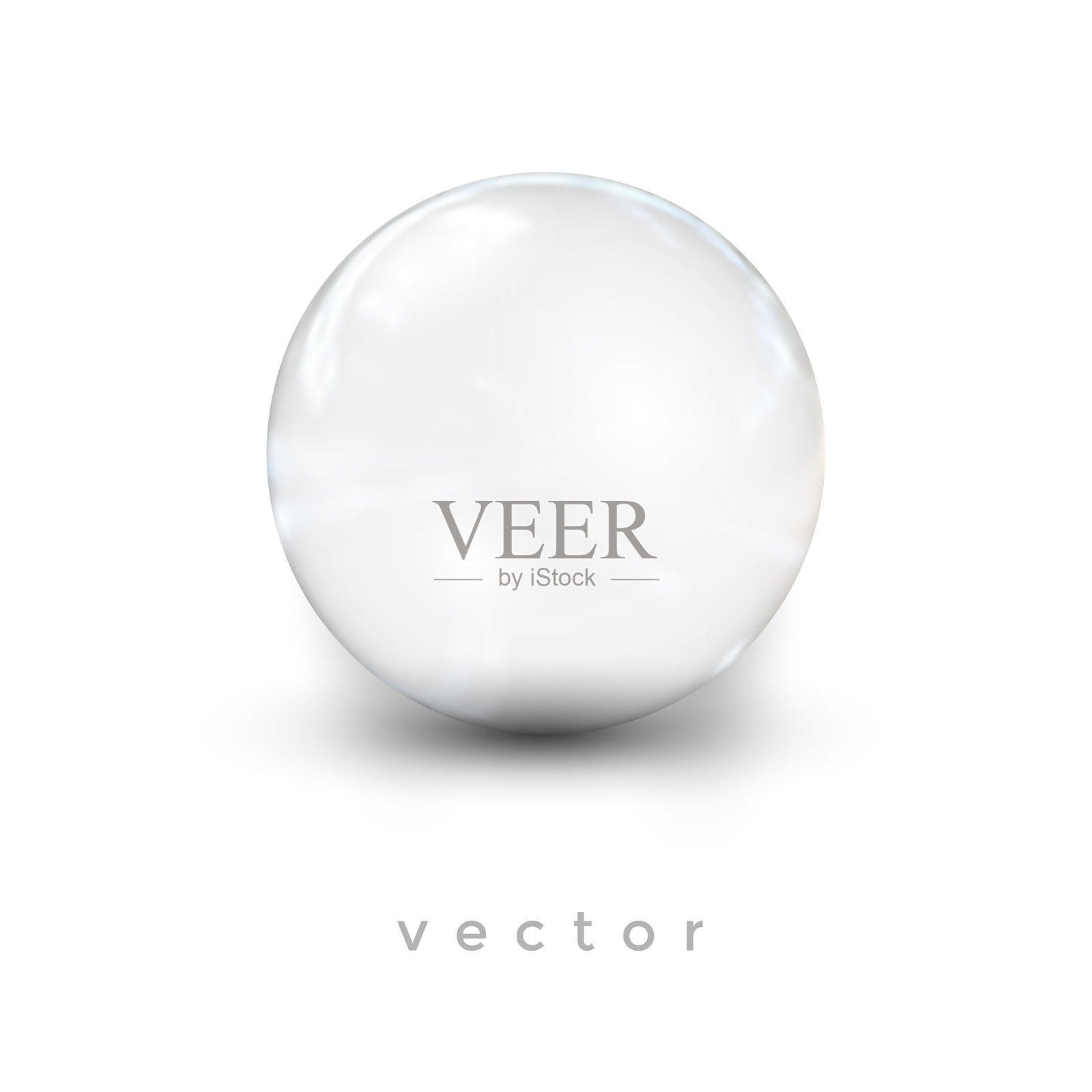 玻璃矢量球。水晶魔术球。切合实际的气球标签，广告。插画图片素材