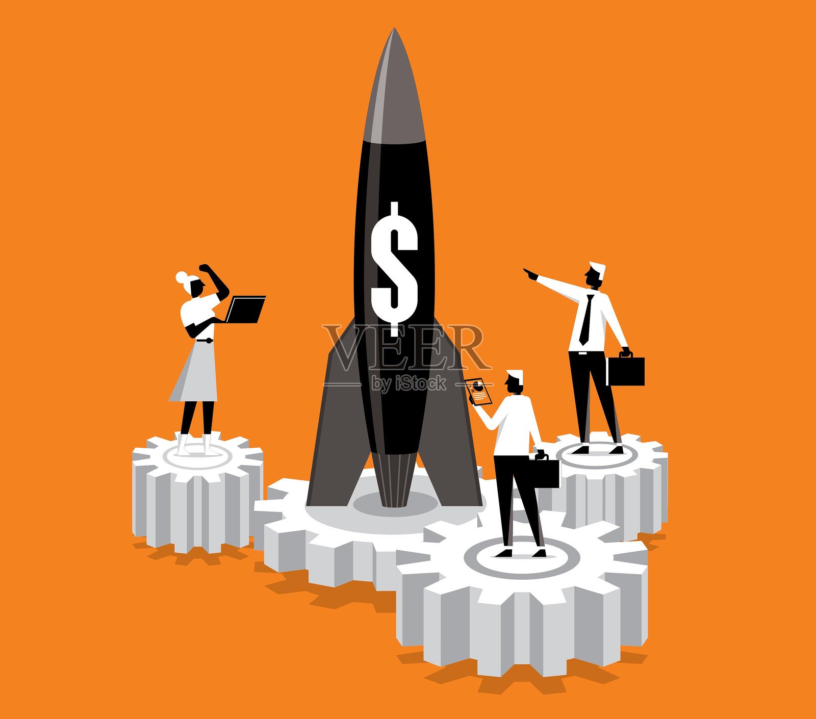 团队合作-装备插画图片素材