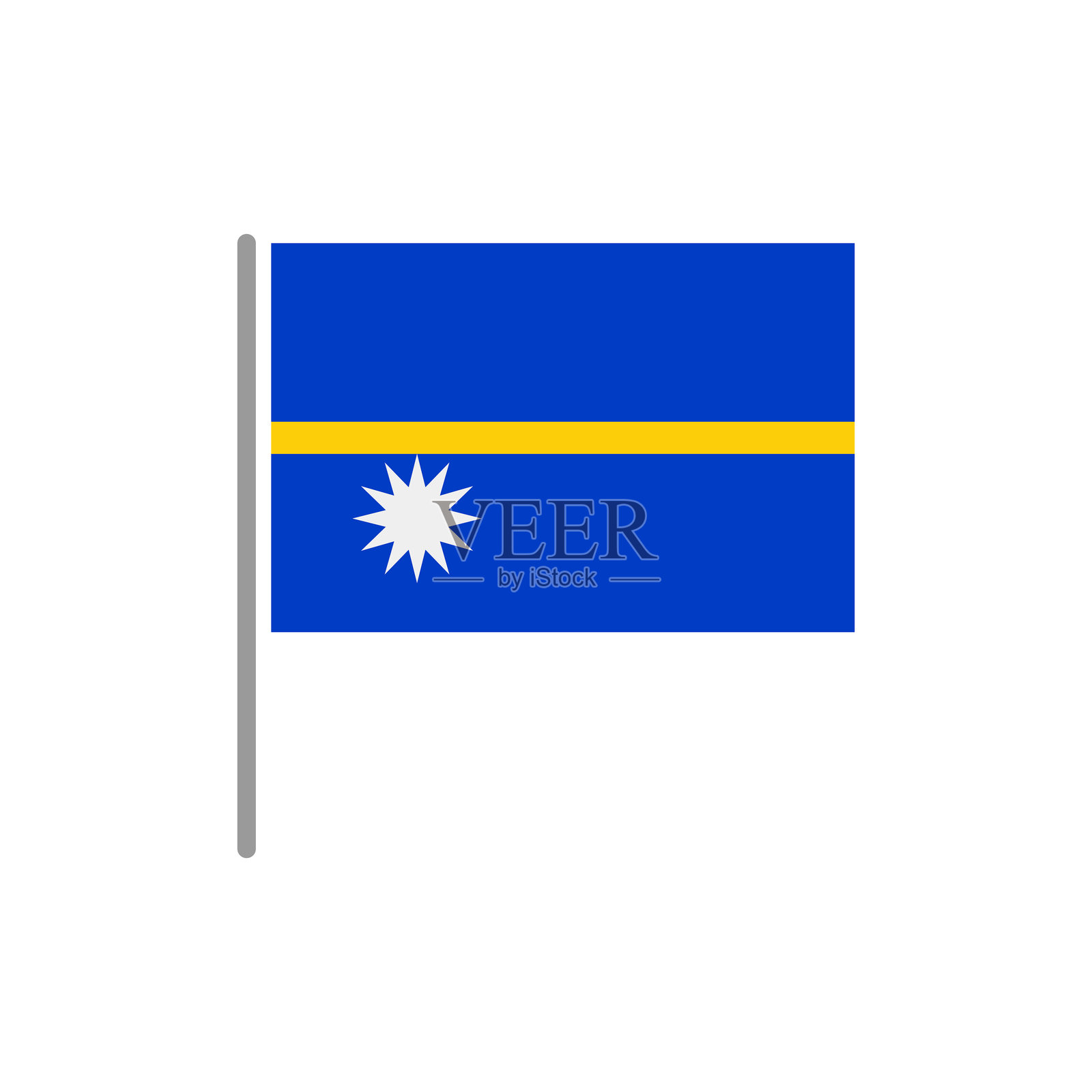 瑙鲁-旗帜别针扁平图标。插画图片素材