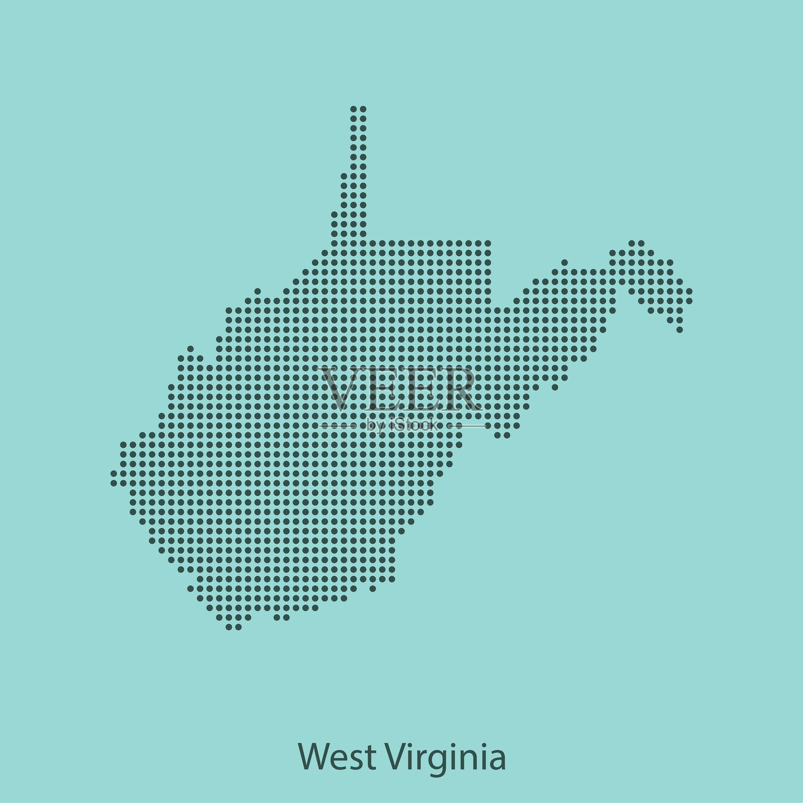 西弗吉尼亚州地图插画图片素材