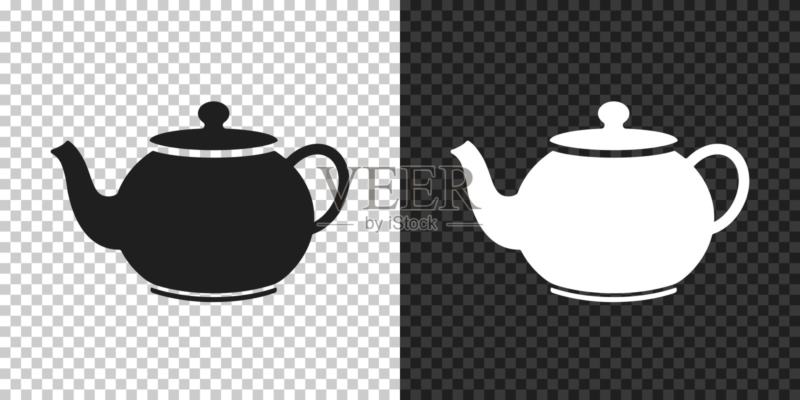 茶壶。空白背景上的设计图标插画图片素材
