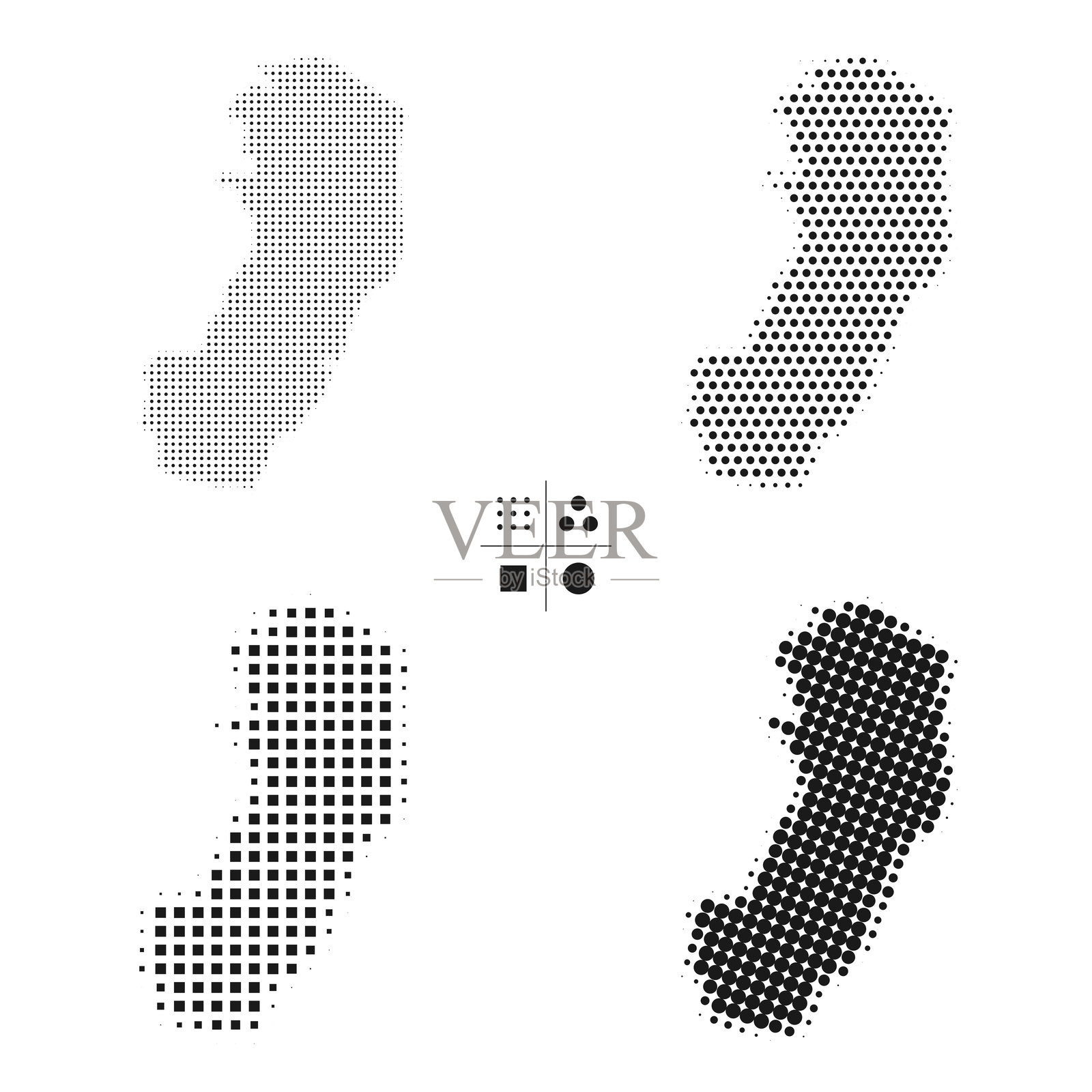 Espirito Santo地图的网点- 4种不同的半色调风格插画图片素材