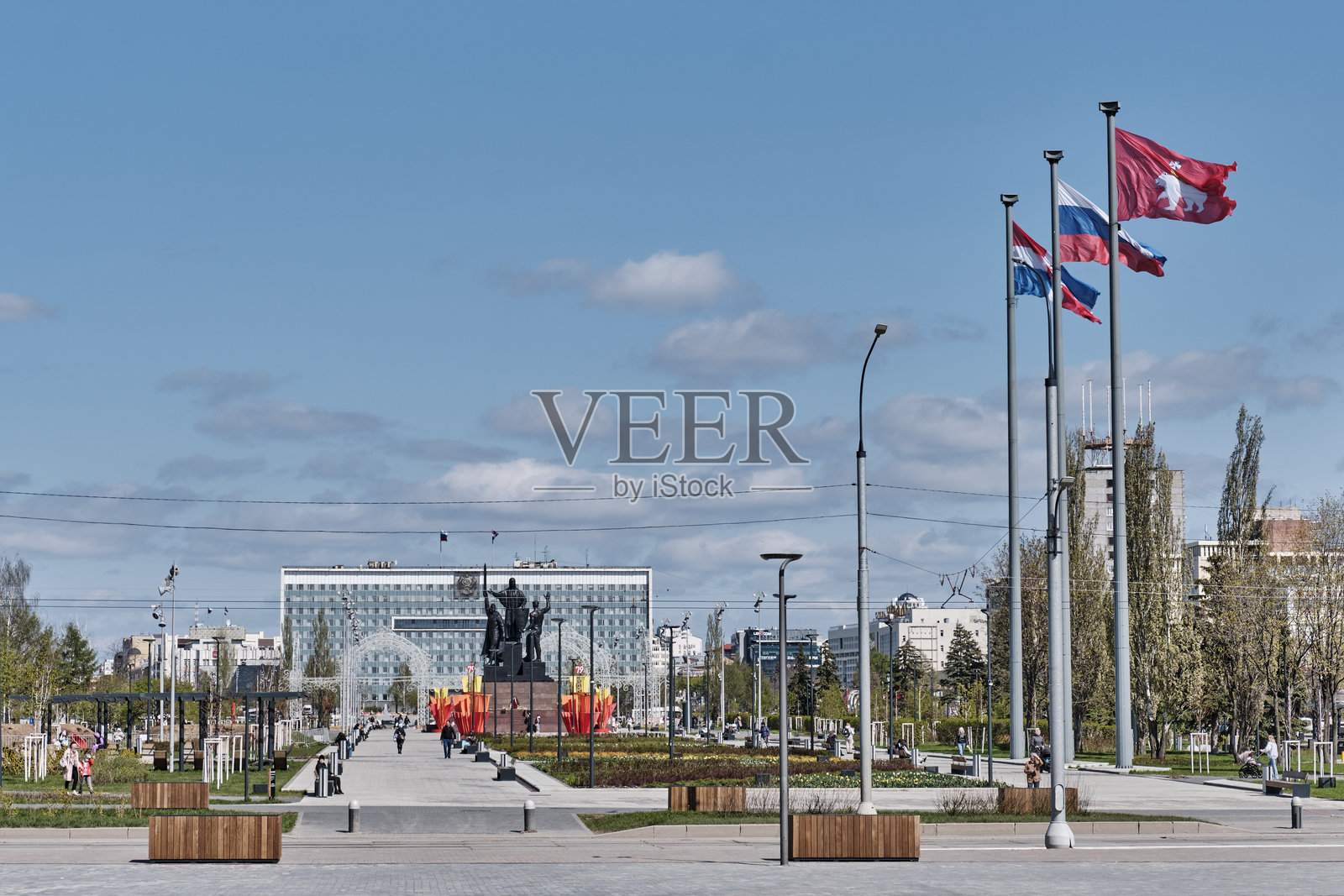 城市广场，彼尔姆，俄罗斯。照片摄影图片