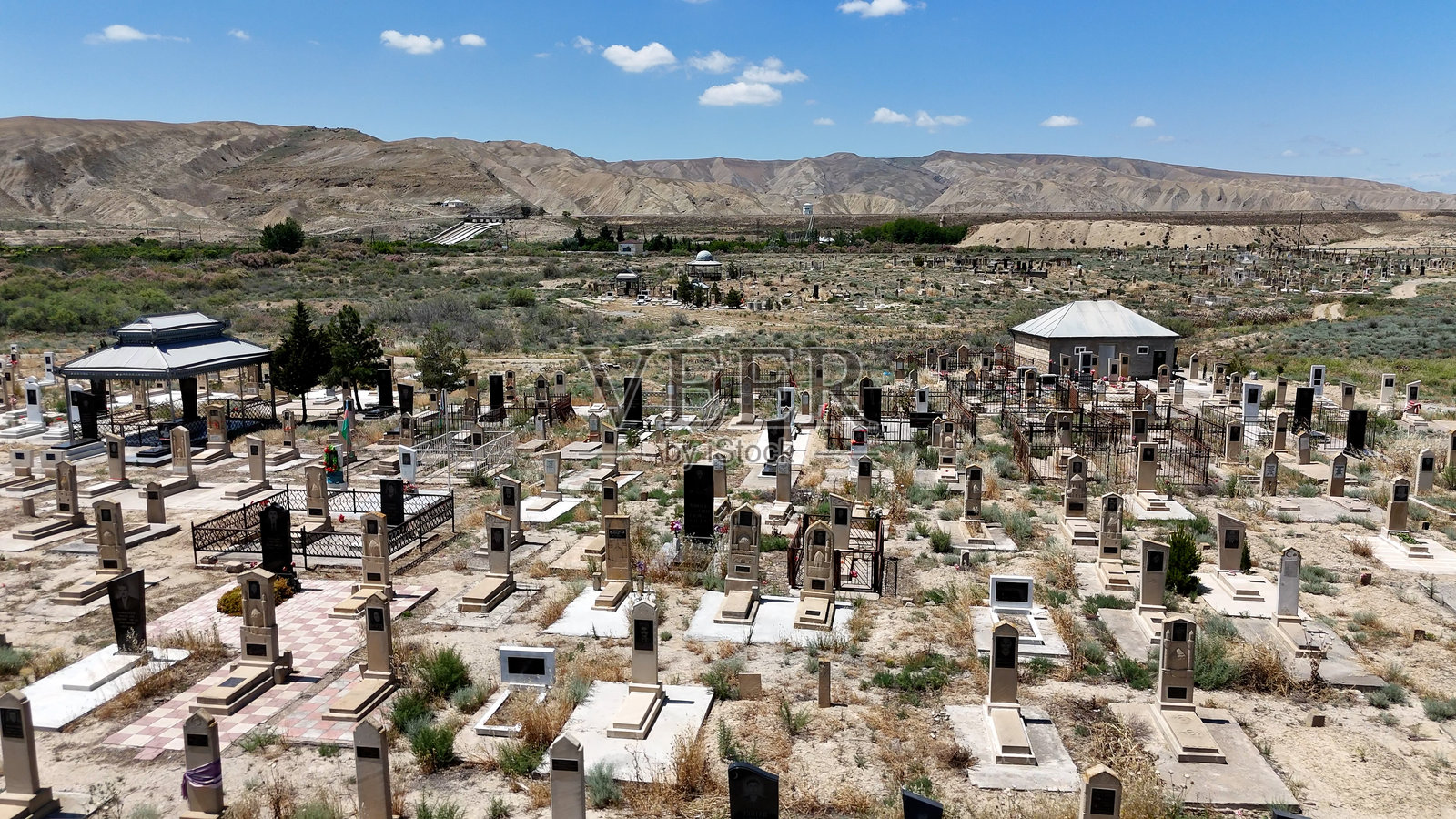 阿塞拜疆老烈士公墓鸟瞰图照片摄影图片