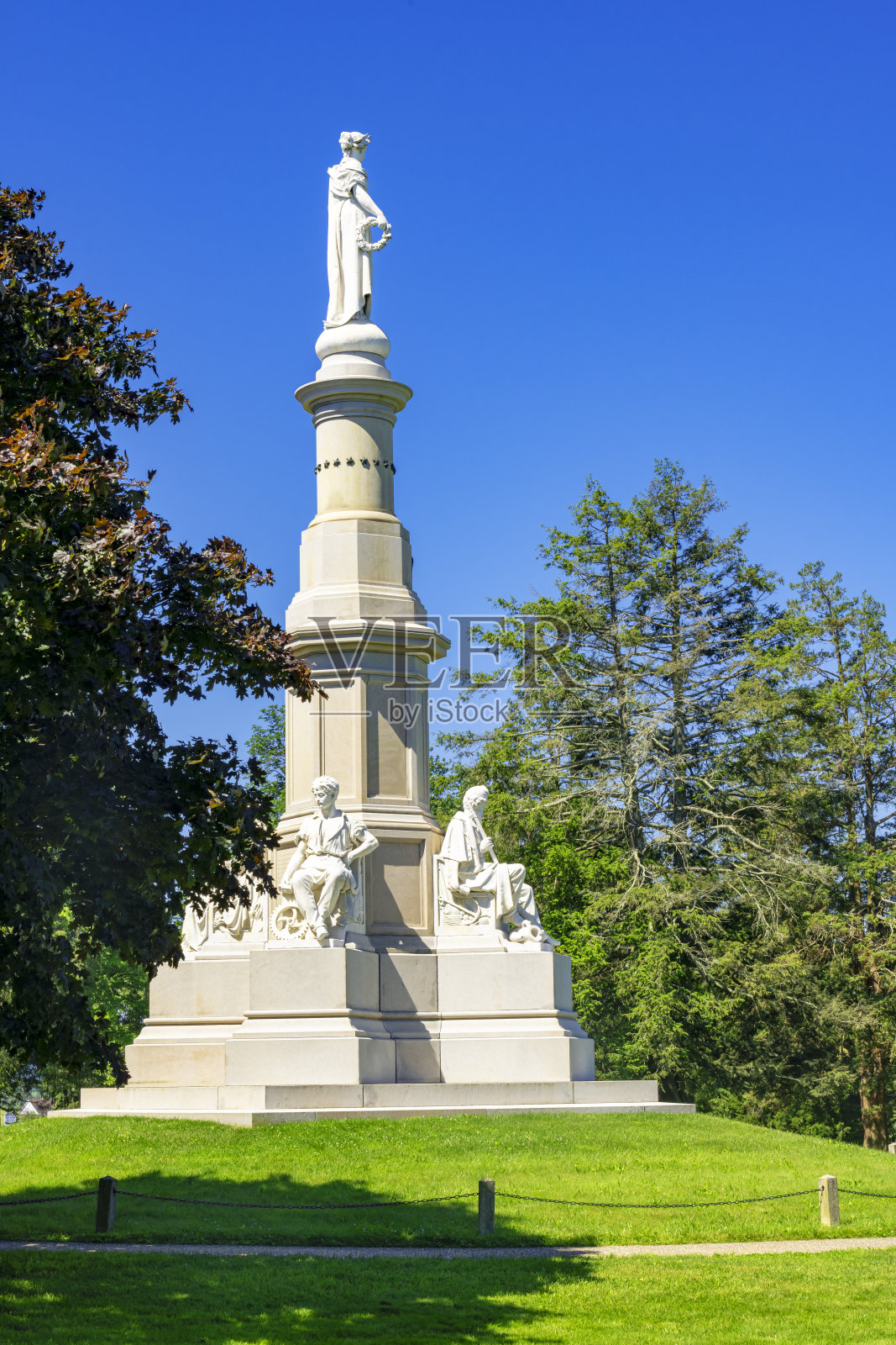 宾夕法尼亚州葛底斯堡公墓的士兵国家纪念碑照片摄影图片