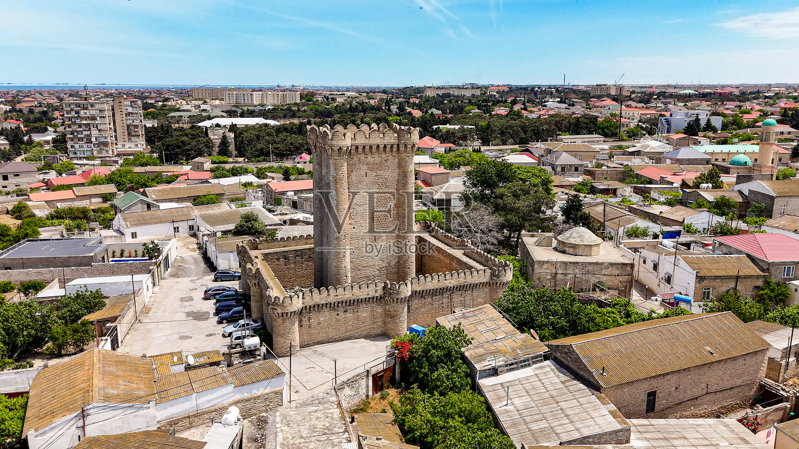 阿塞拜疆马尔达坎方形堡垒航拍照片摄影图片