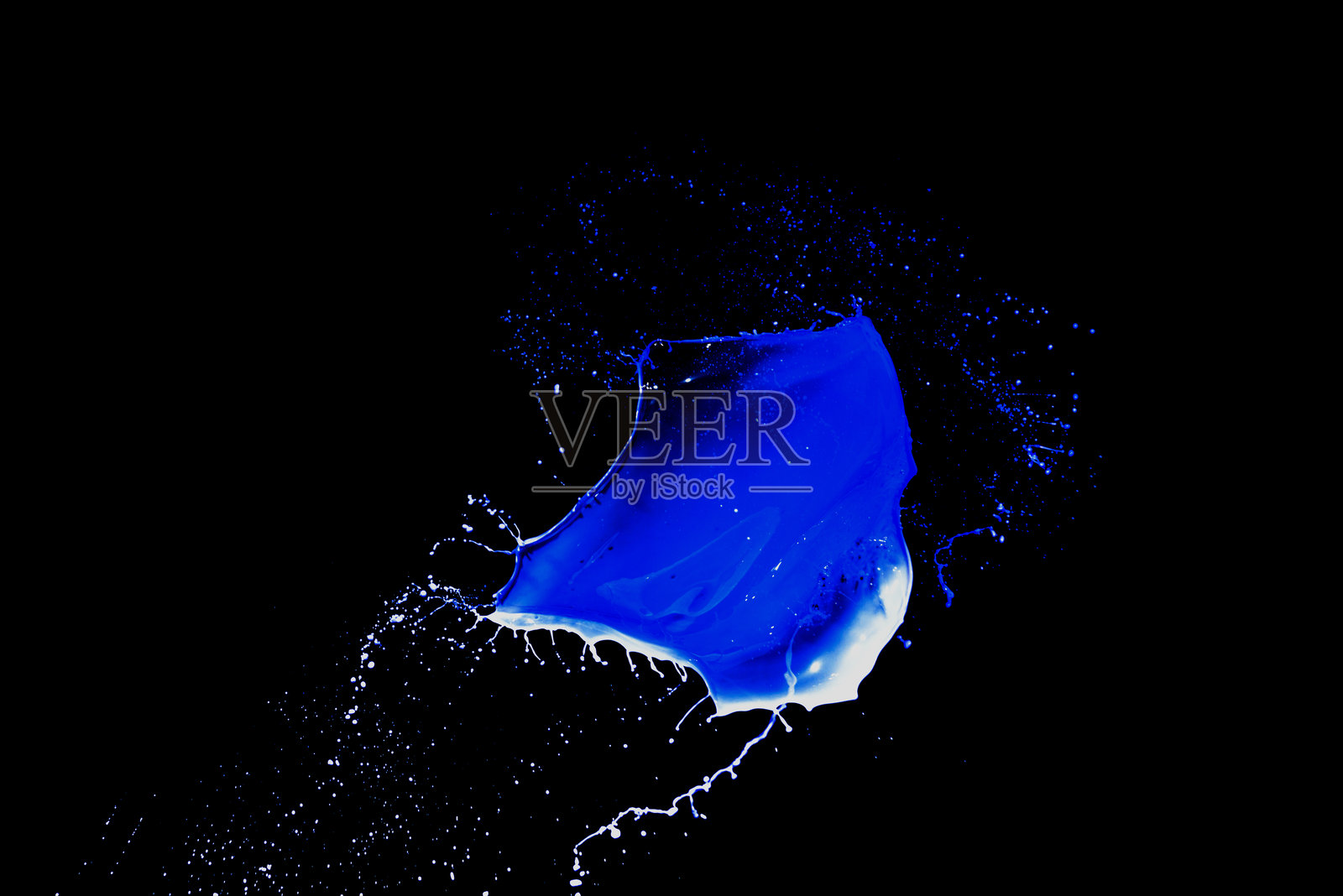 飞溅的蓝墨水照片摄影图片