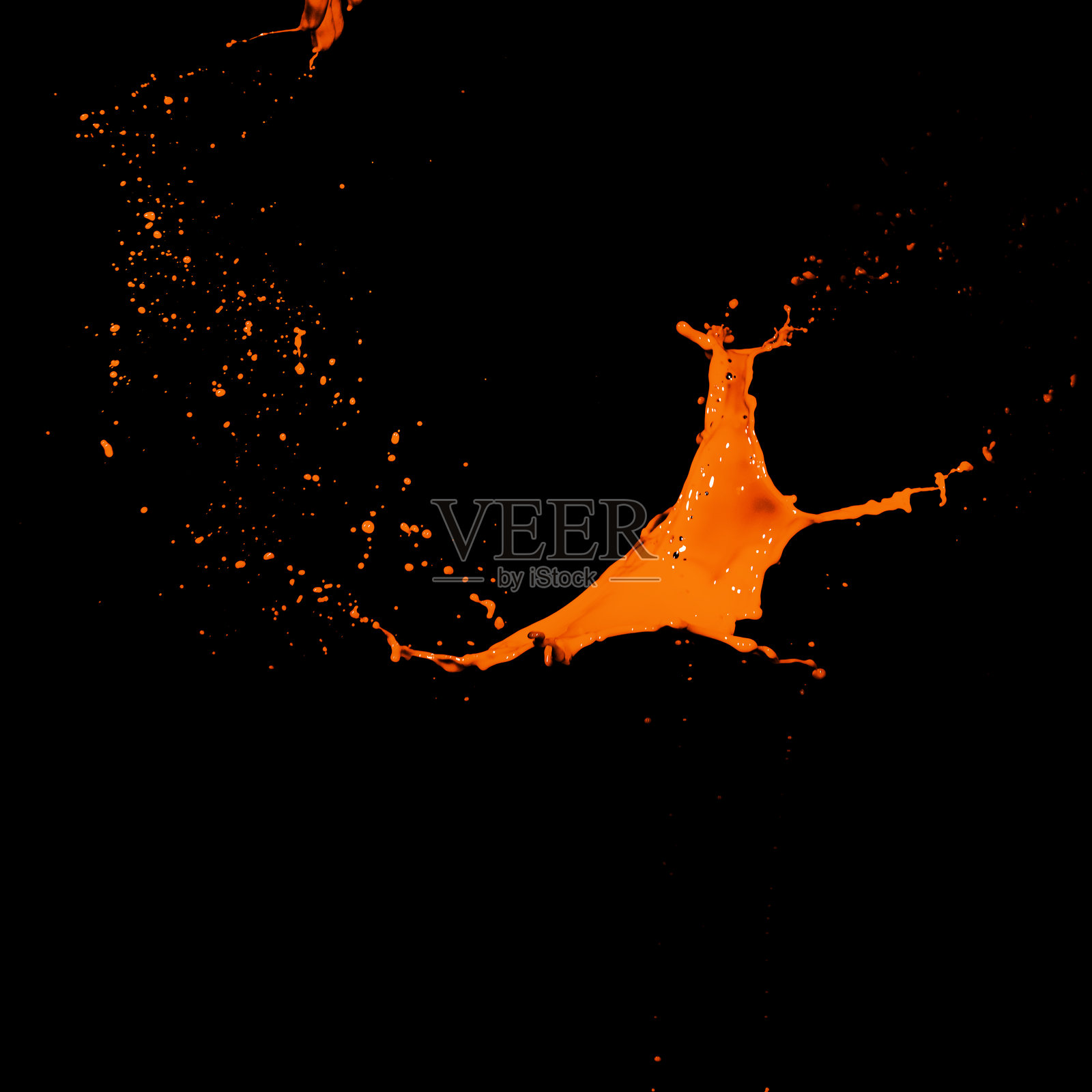 飞溅的橙色墨水照片摄影图片