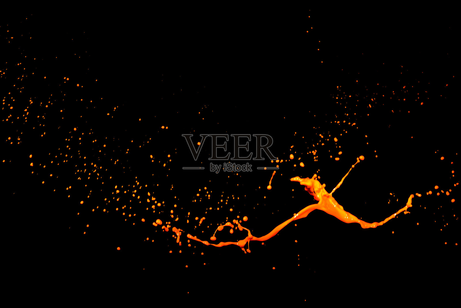 飞溅的橙色墨水照片摄影图片