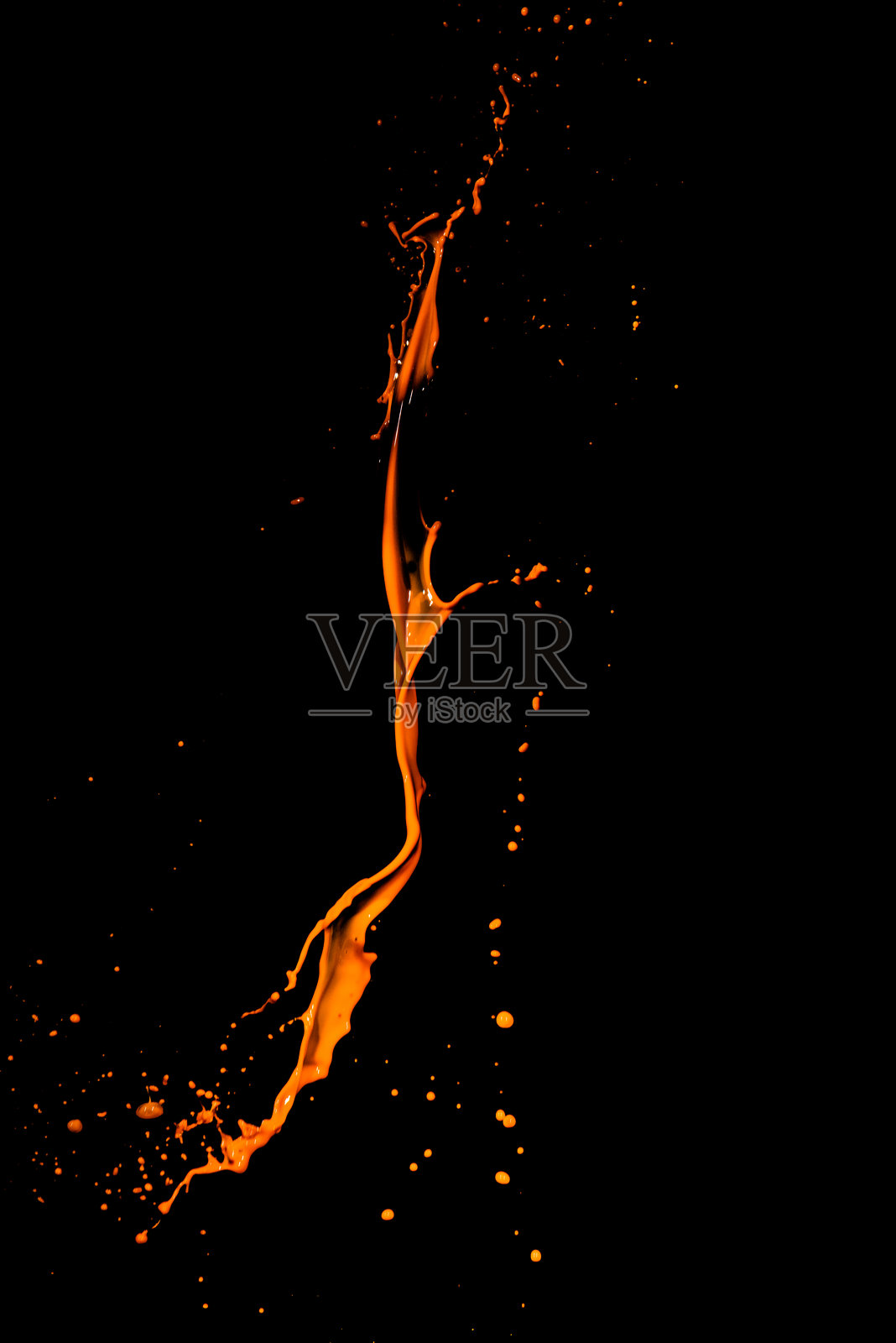 飞溅的橙色墨水照片摄影图片