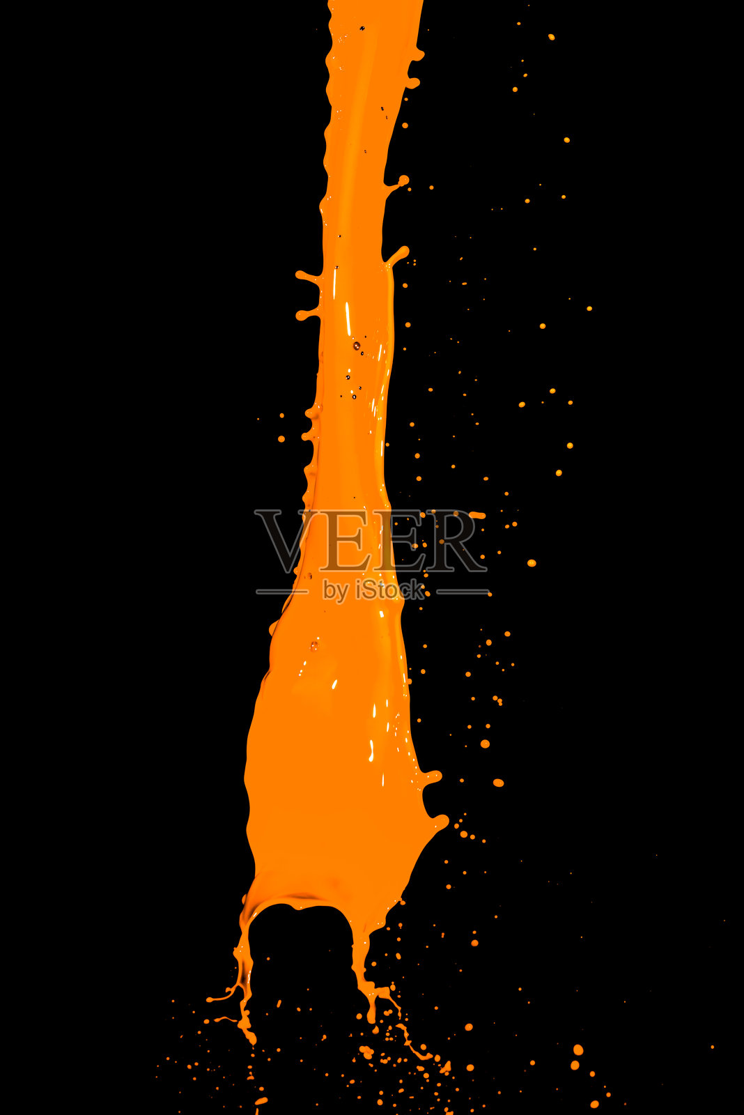 飞溅的橙色墨水照片摄影图片