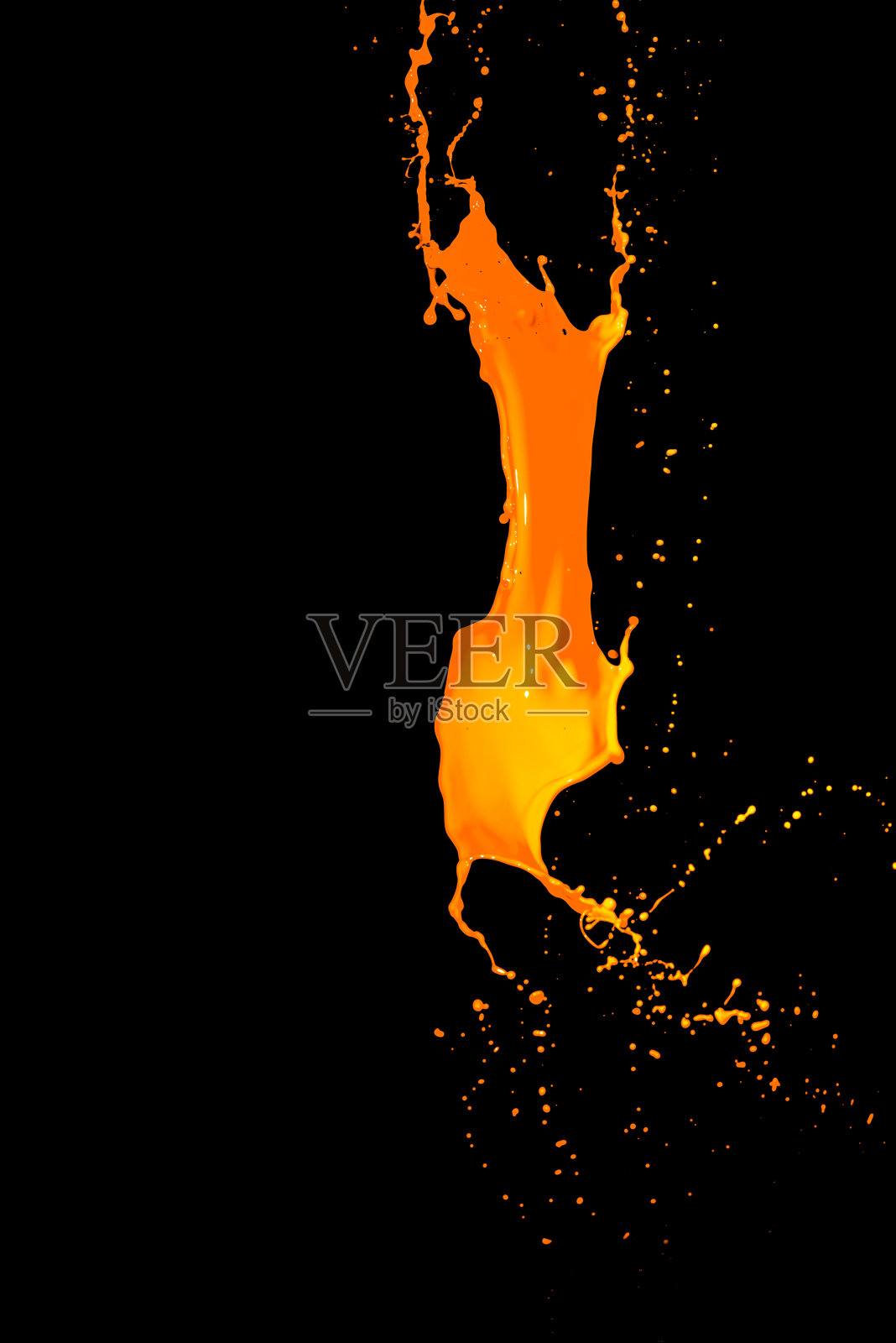 飞溅的橙色墨水照片摄影图片