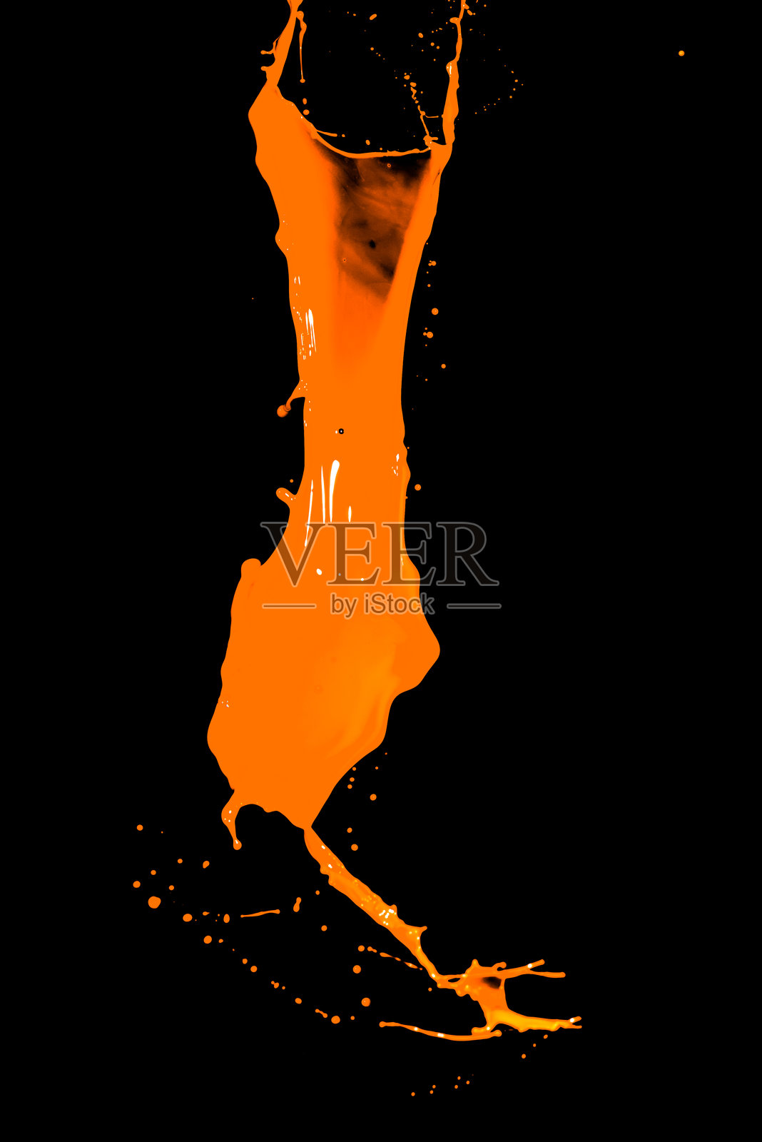 飞溅的橙色墨水照片摄影图片