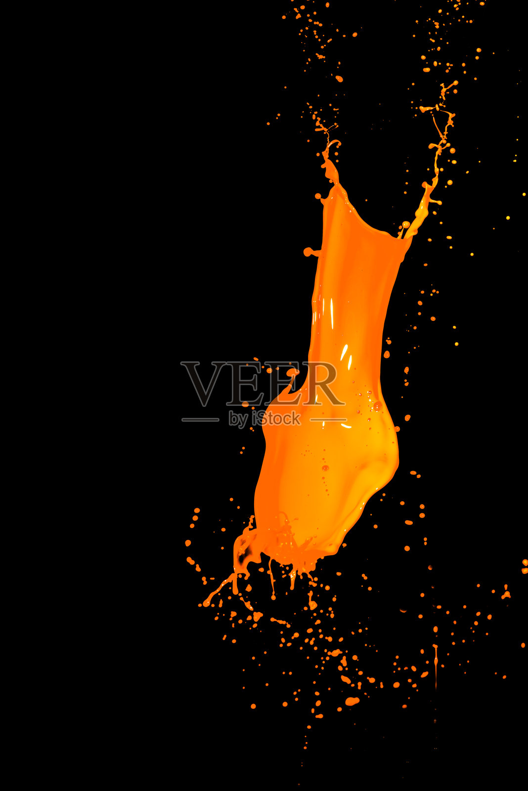 飞溅的橙色墨水照片摄影图片