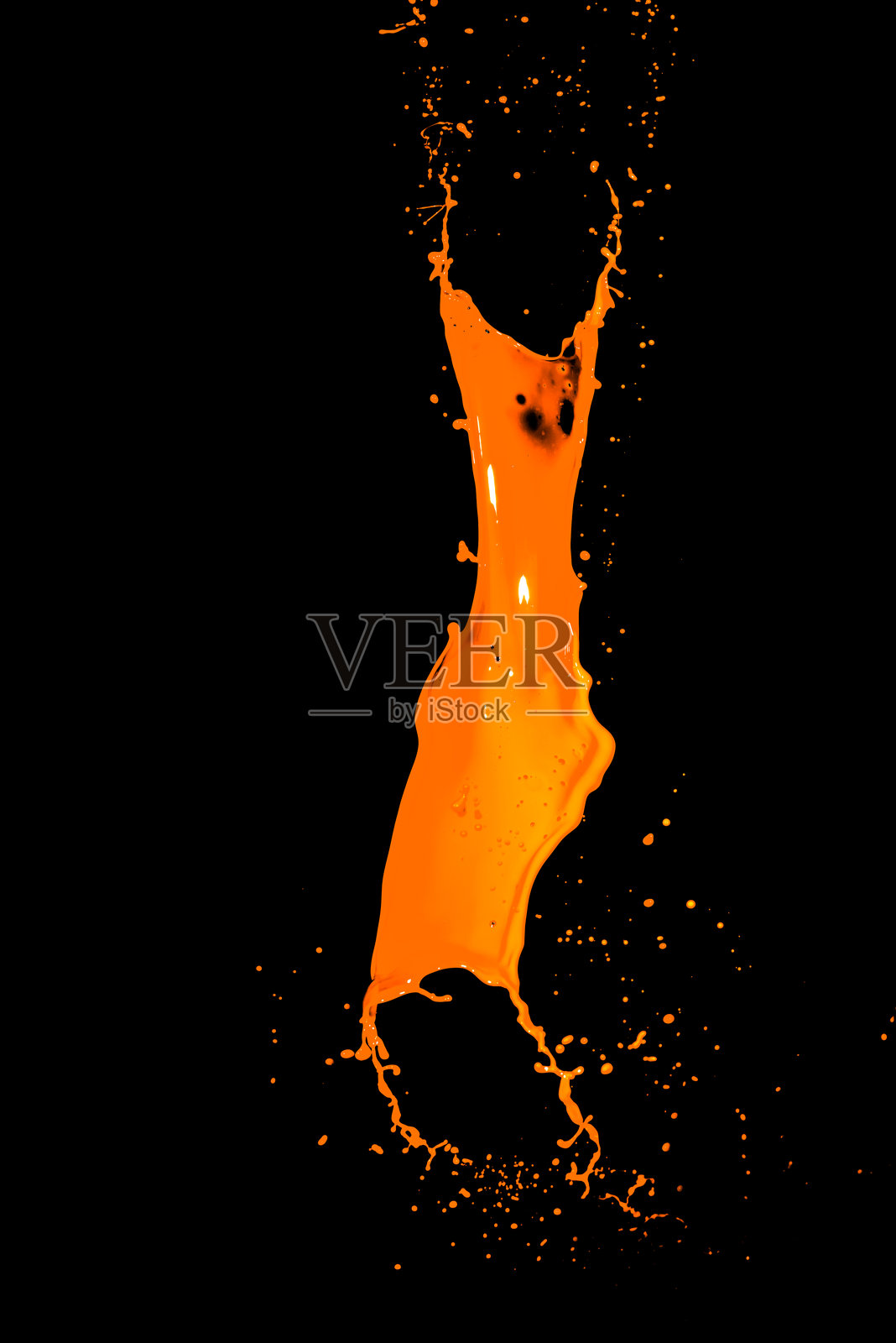 飞溅的橙色墨水照片摄影图片