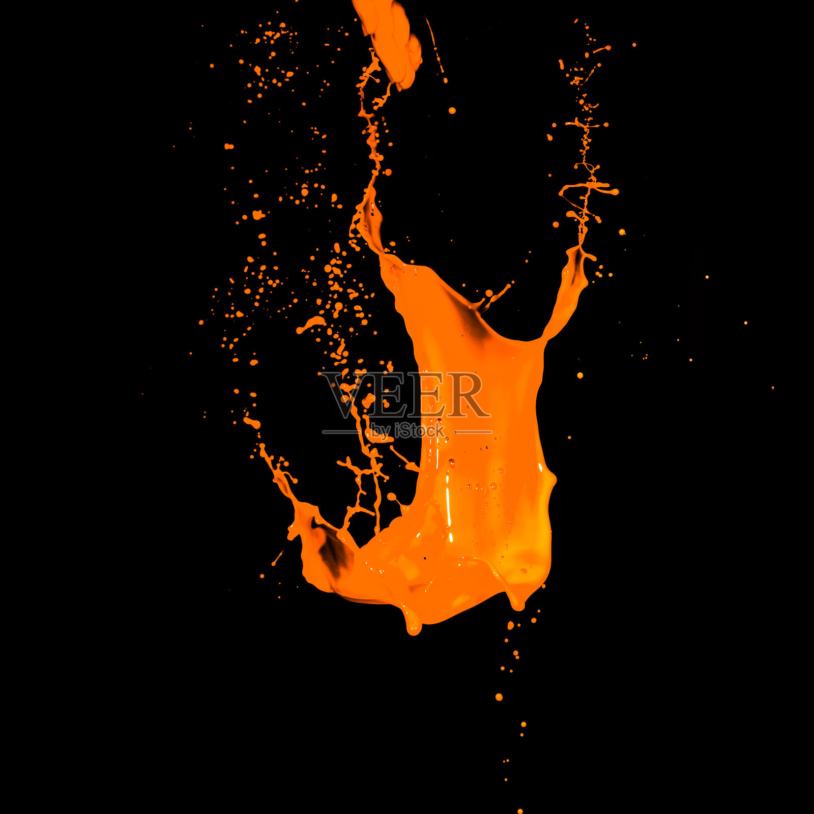 飞溅的橙色墨水照片摄影图片