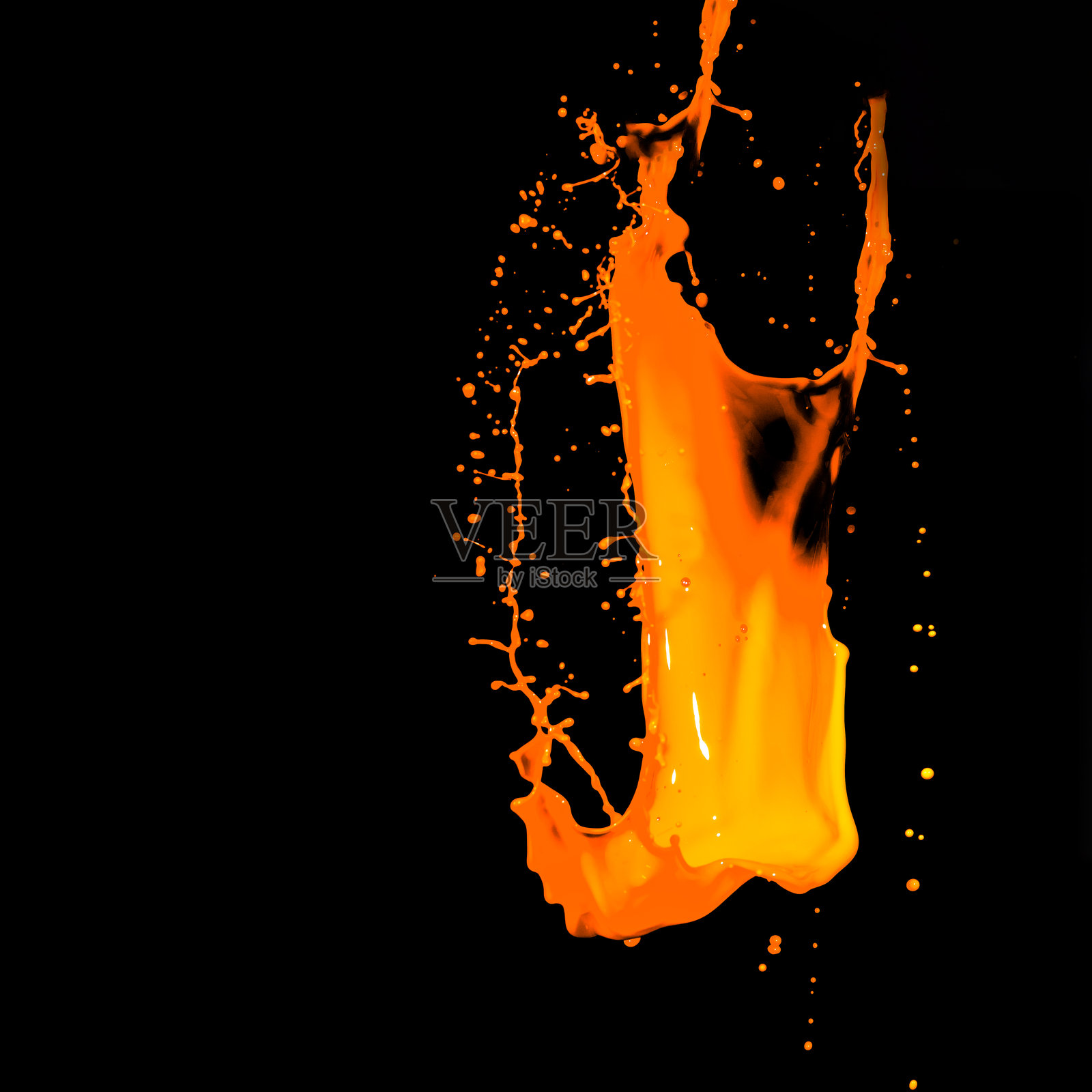 飞溅的橙色墨水照片摄影图片