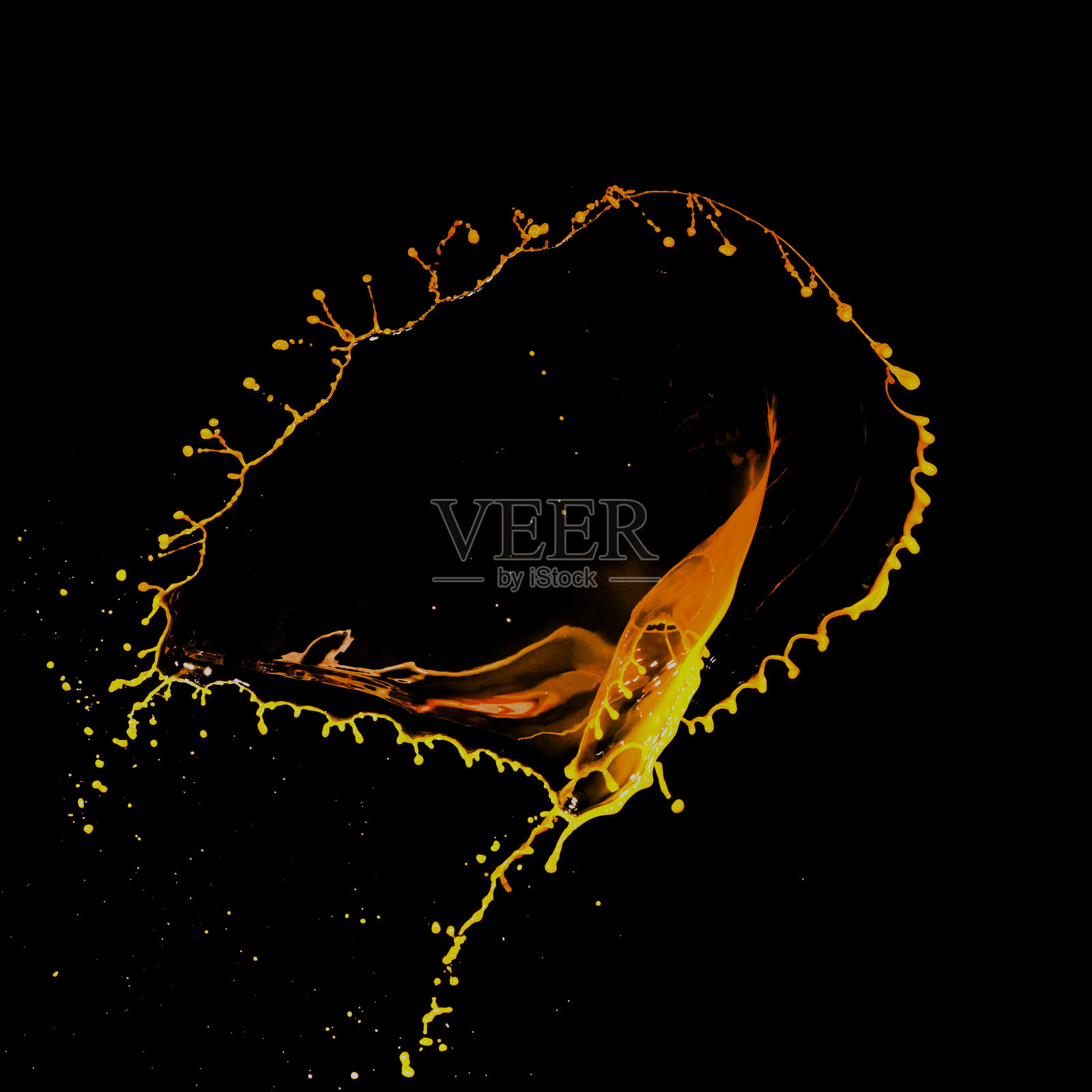 飞溅的橙色墨水照片摄影图片