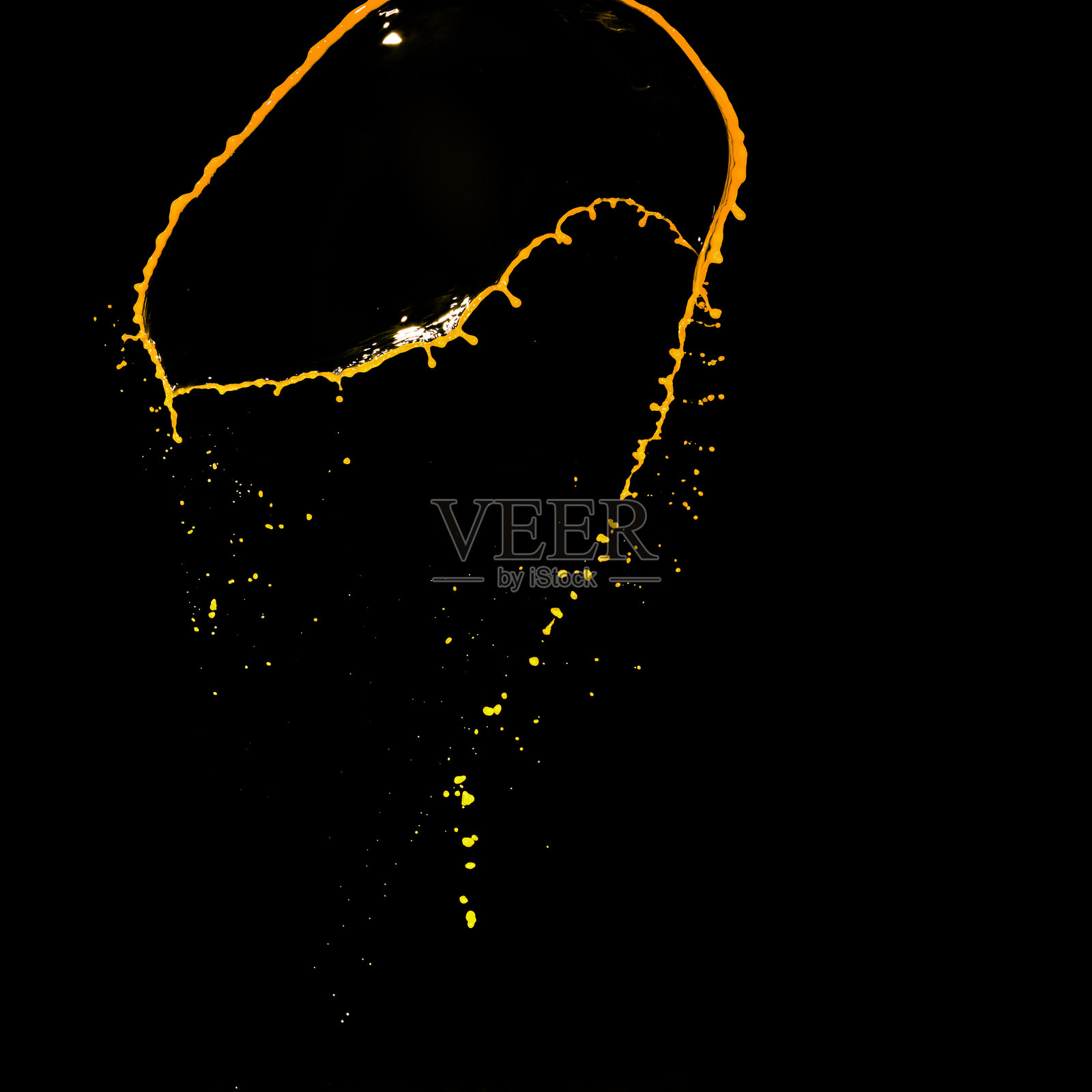 飞溅的橙色墨水照片摄影图片