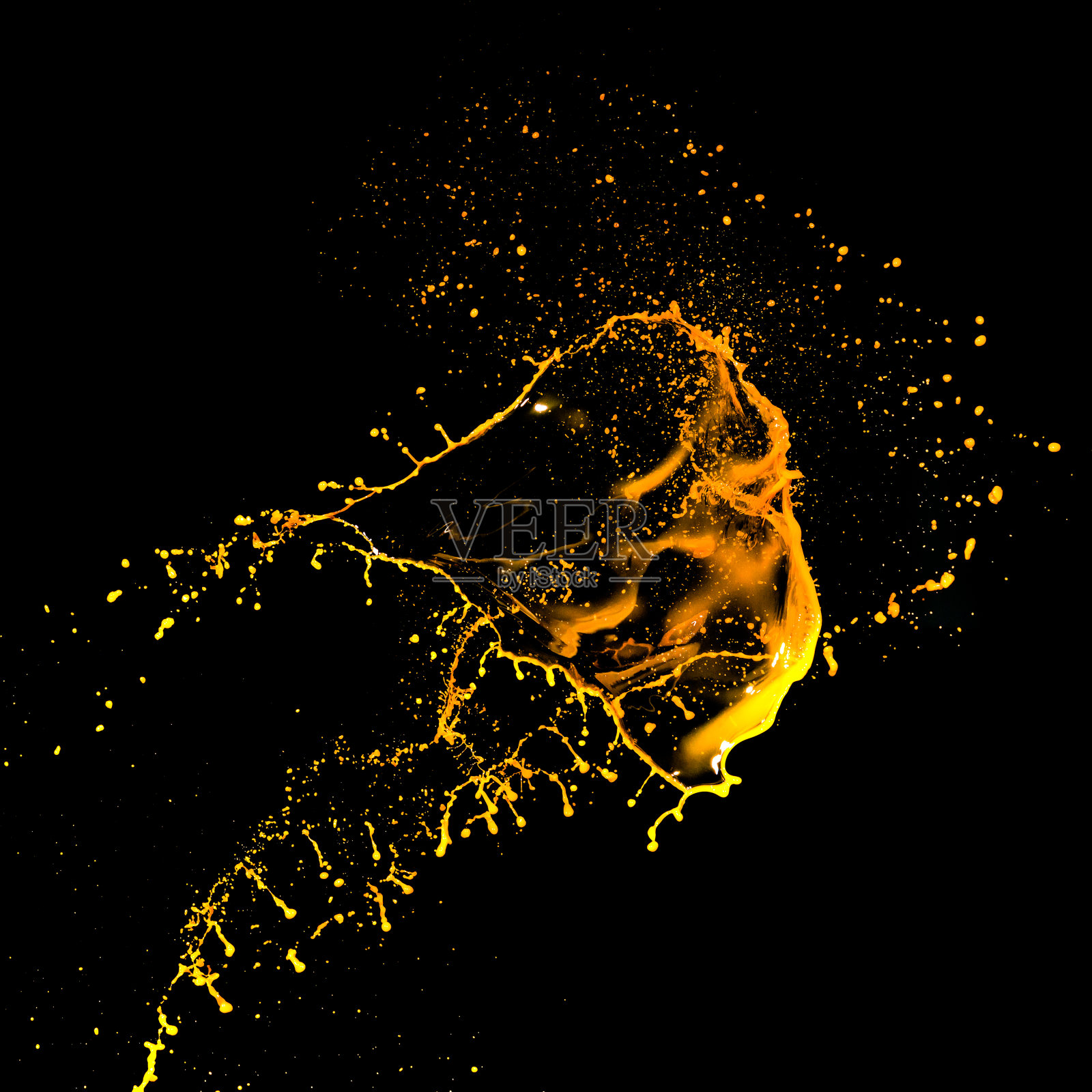 飞溅的橙色墨水照片摄影图片