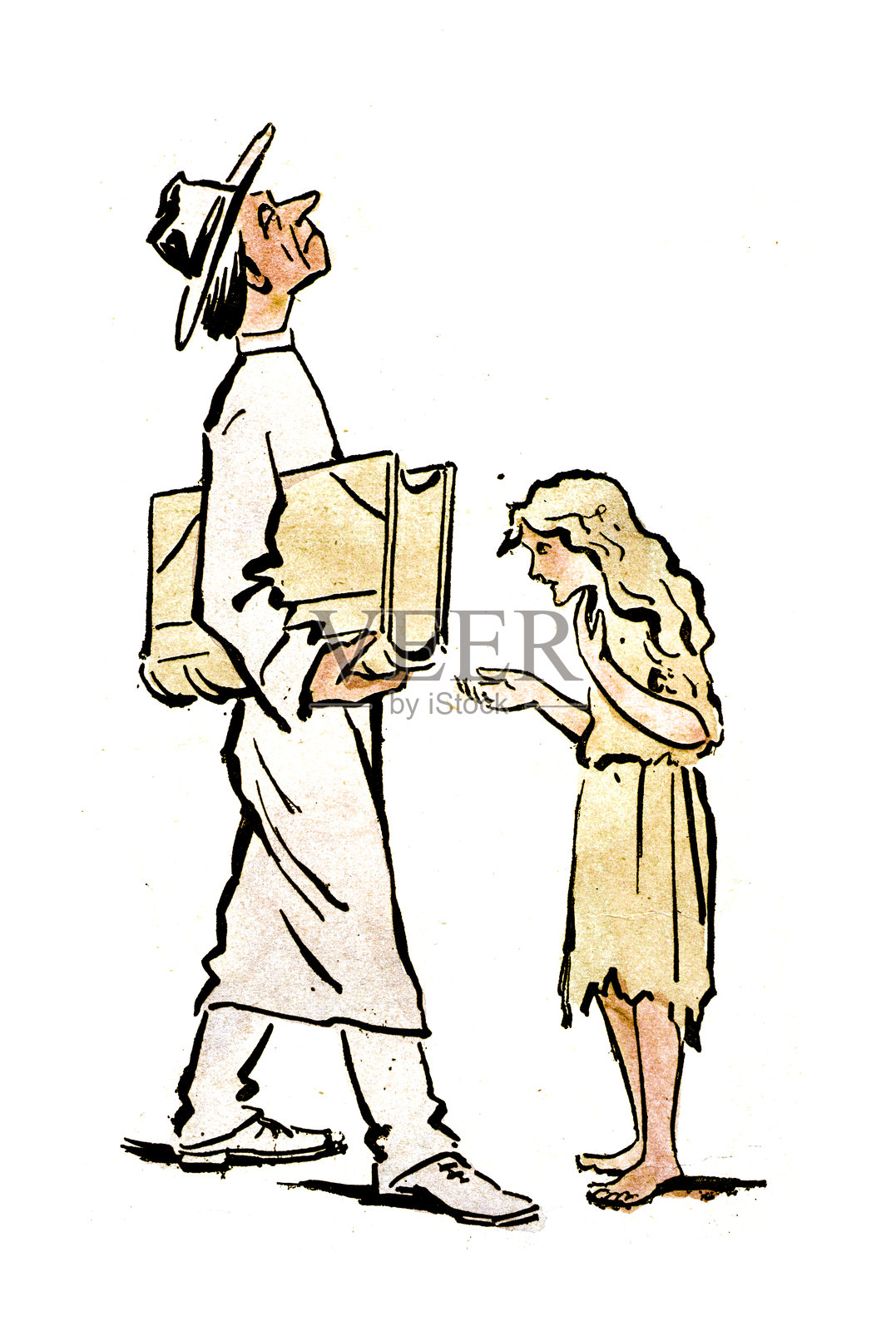 英国讽刺漫画插画图片素材