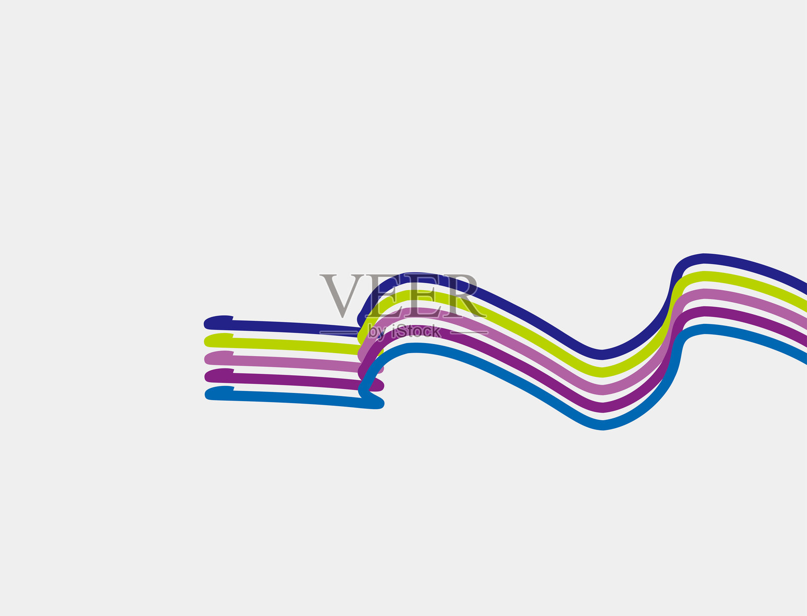 摘要彩色波条纹线图案矢量背景插画图片素材