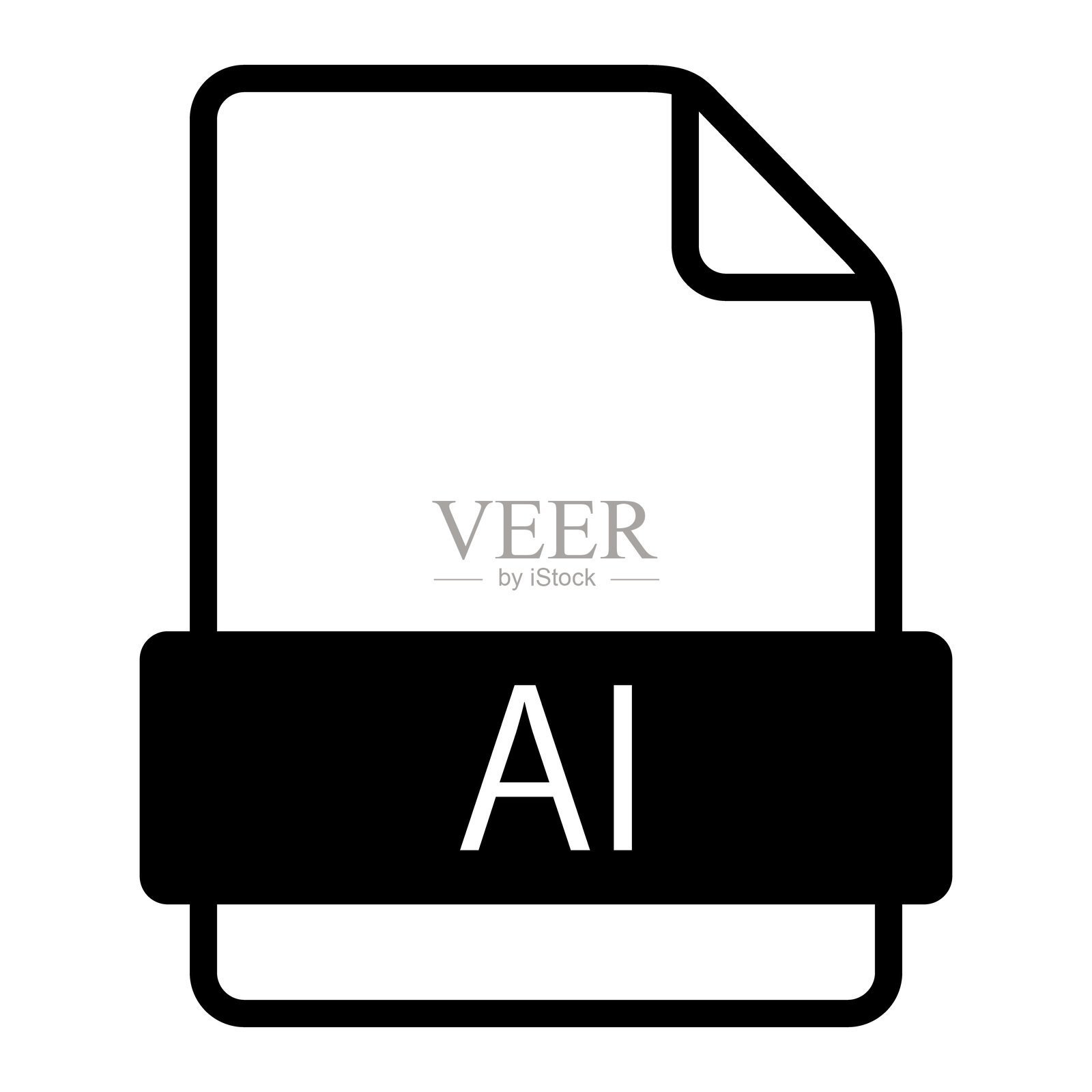 AI文件图标隔离在白色背景上插画图片素材