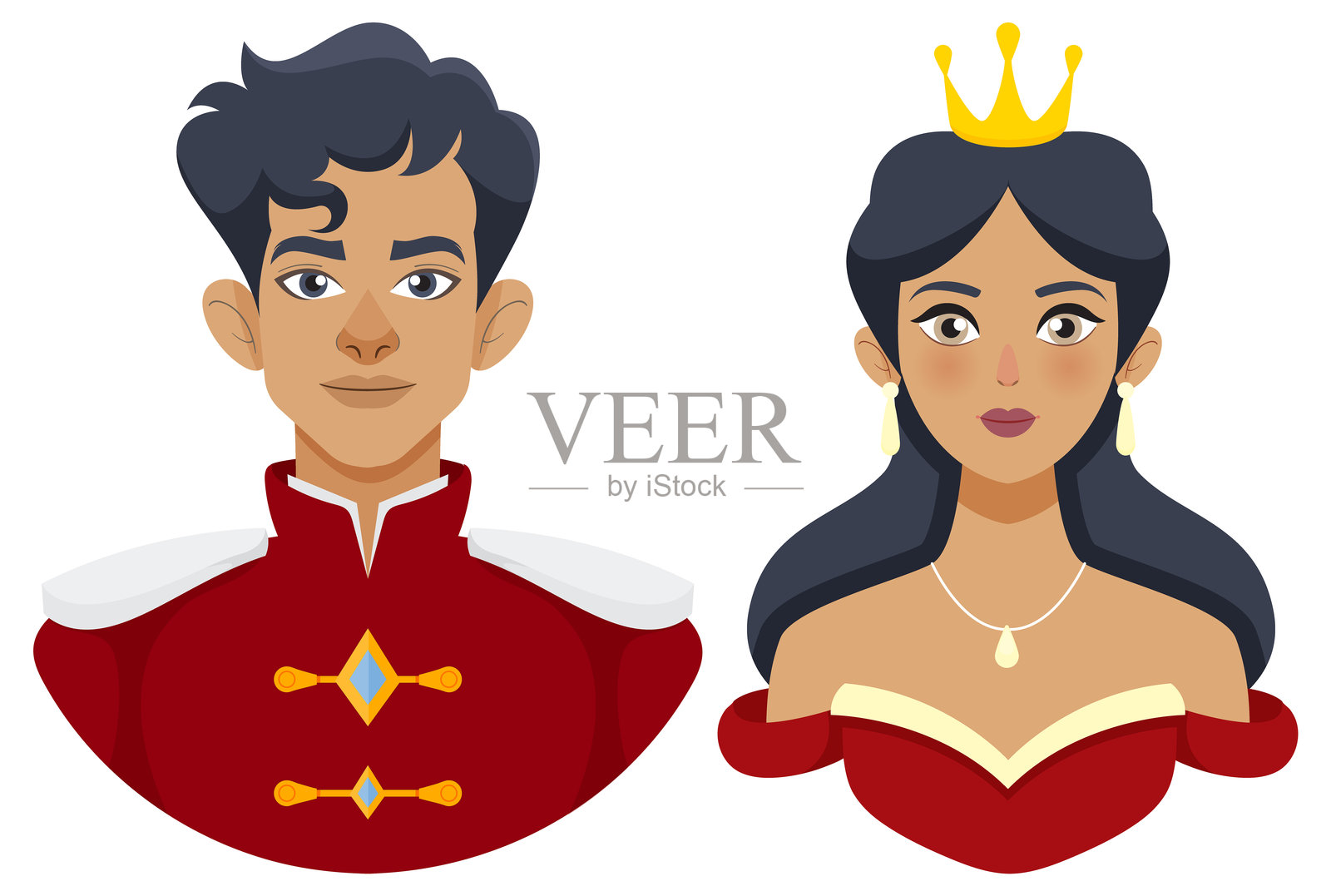 王子和公主的插图插画图片素材