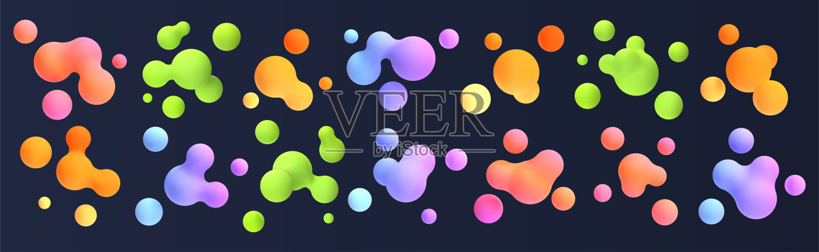 三维矢量液体斑点。插画图片素材