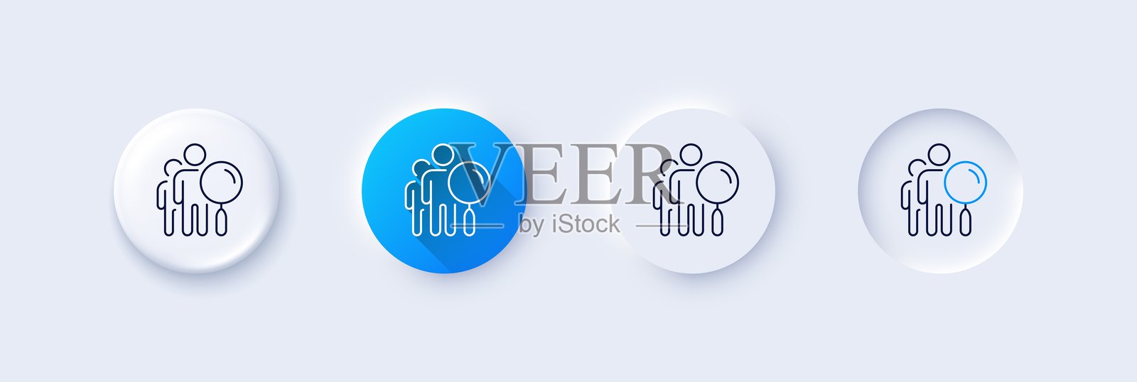 搜索人线图标。找到员工标志。行图标。向量插画图片素材