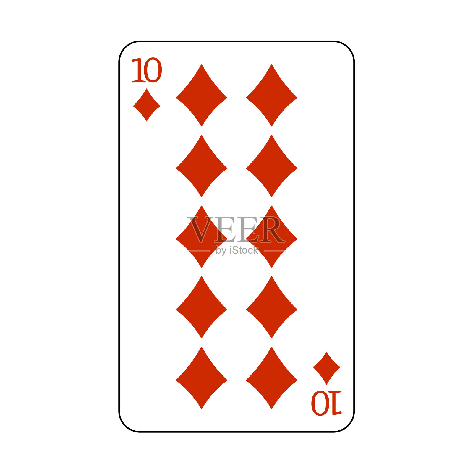 这张牌是红方牌十号。插画图片素材