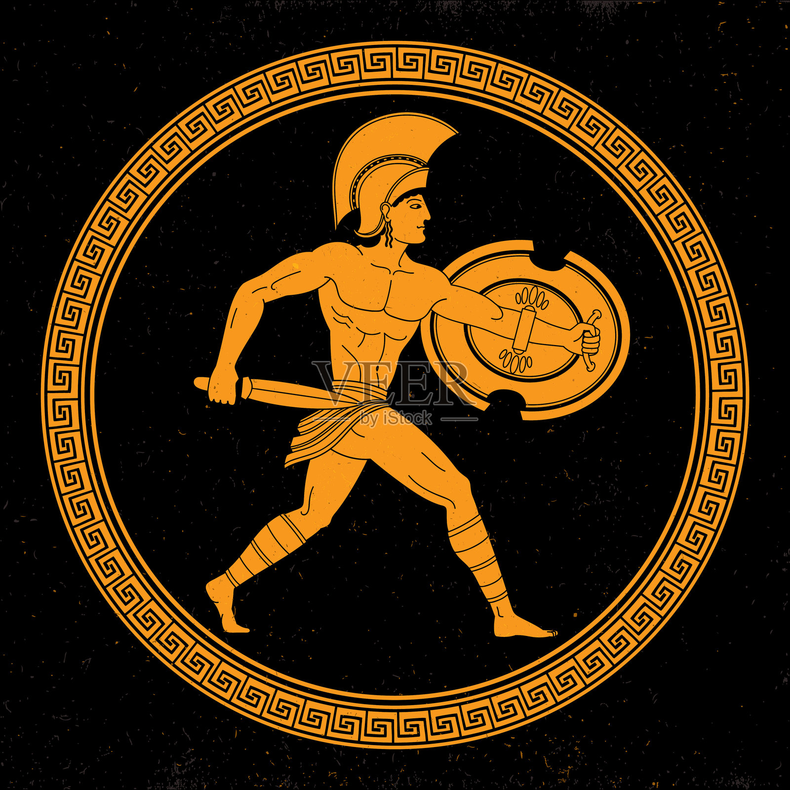 古希腊战士插画图片素材