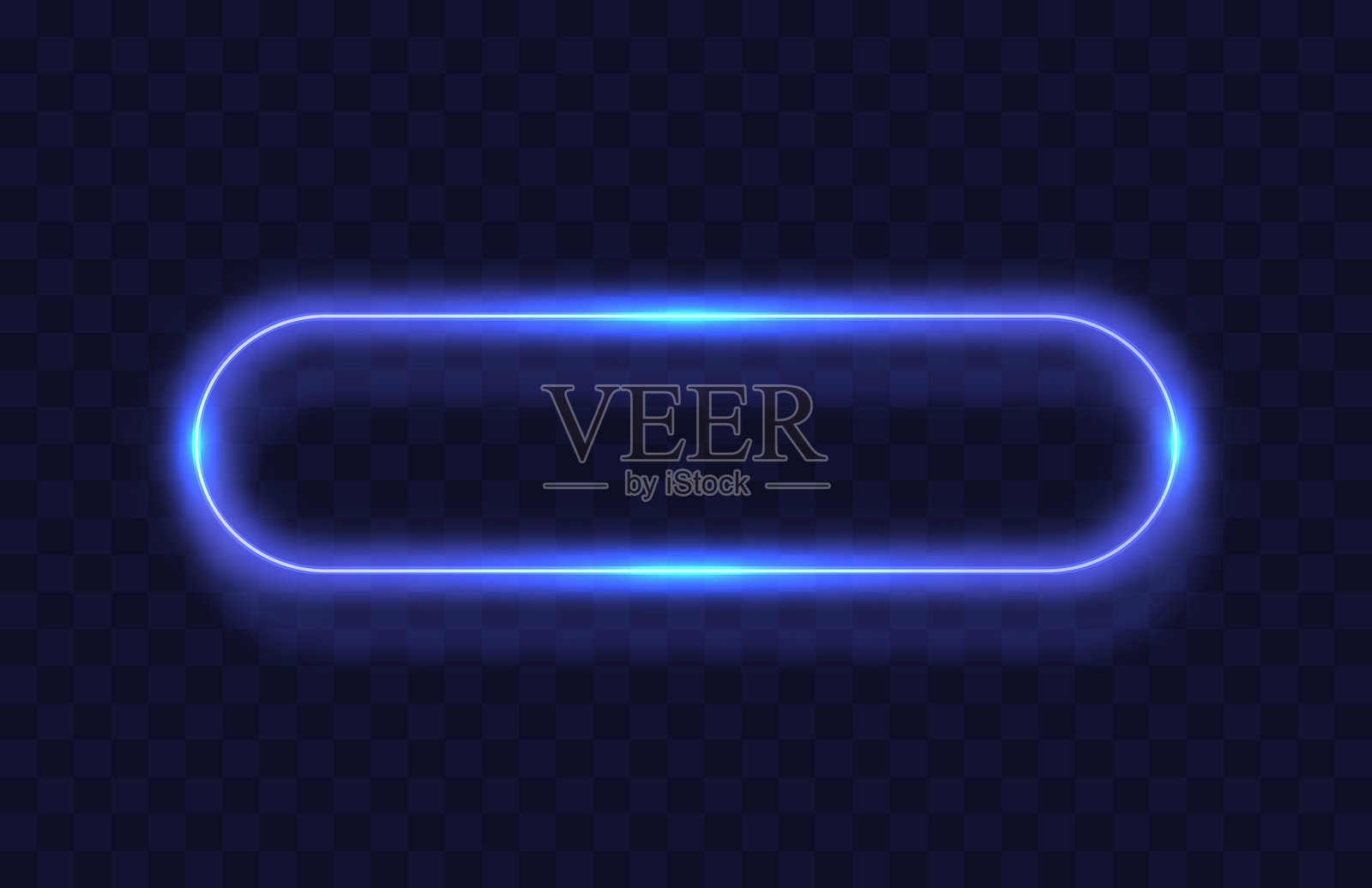 霓虹灯框架，蓝灯，透明背景，线电。矢量图插画图片素材